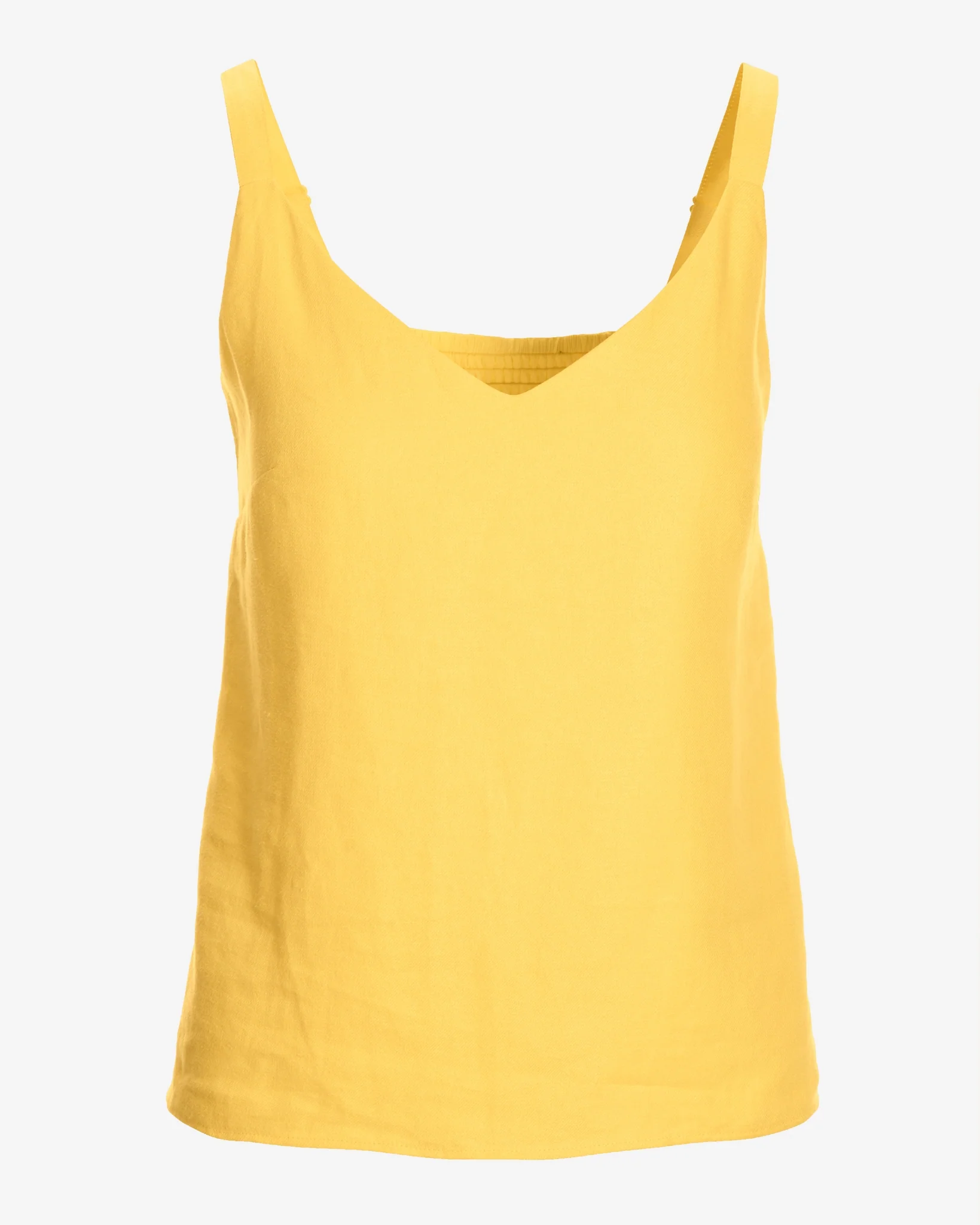 Polished Linen V Neck Tank Lemon Drop - Mycitystee