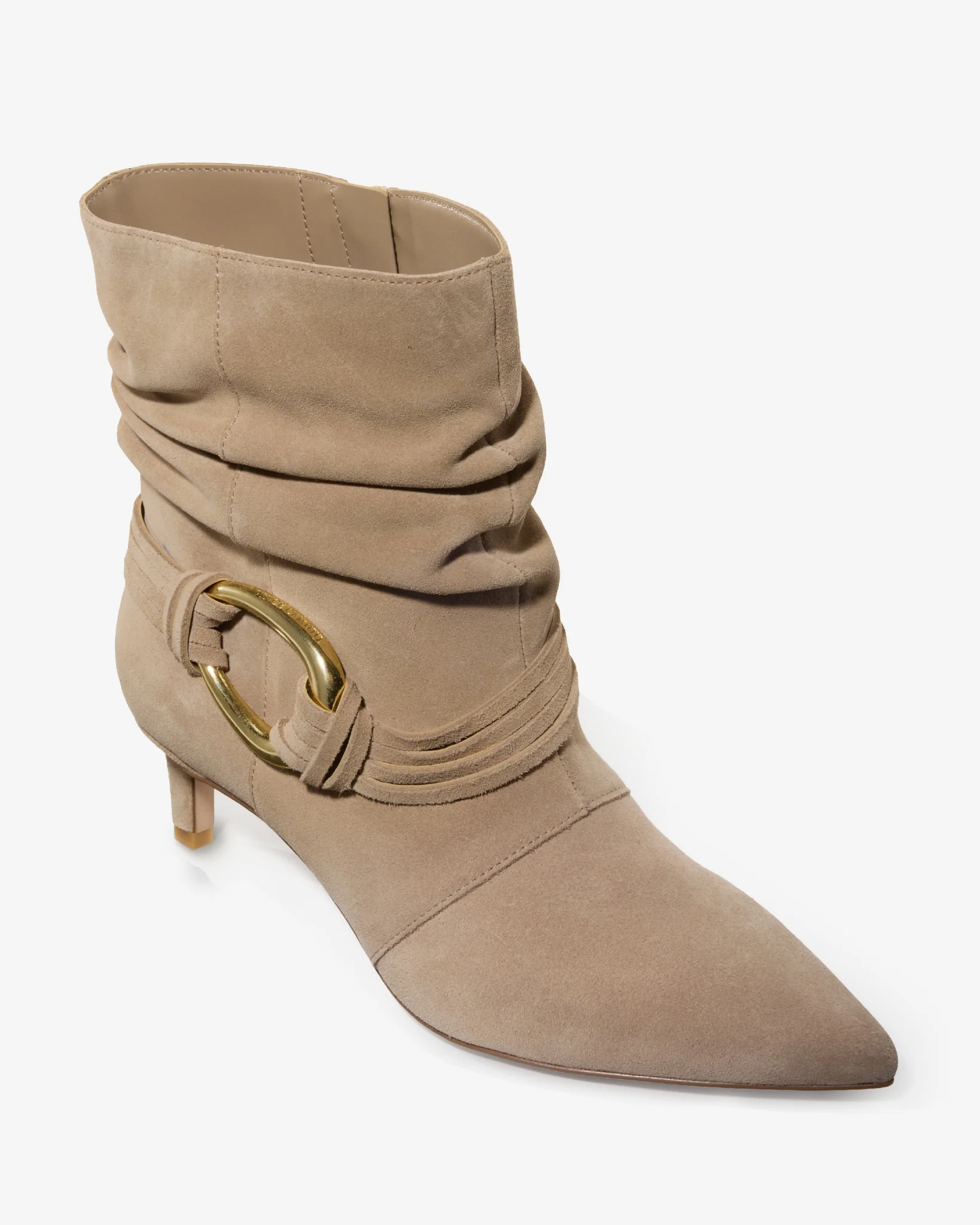 Slouchy Hardware Bootie Taupe - Mycitystee