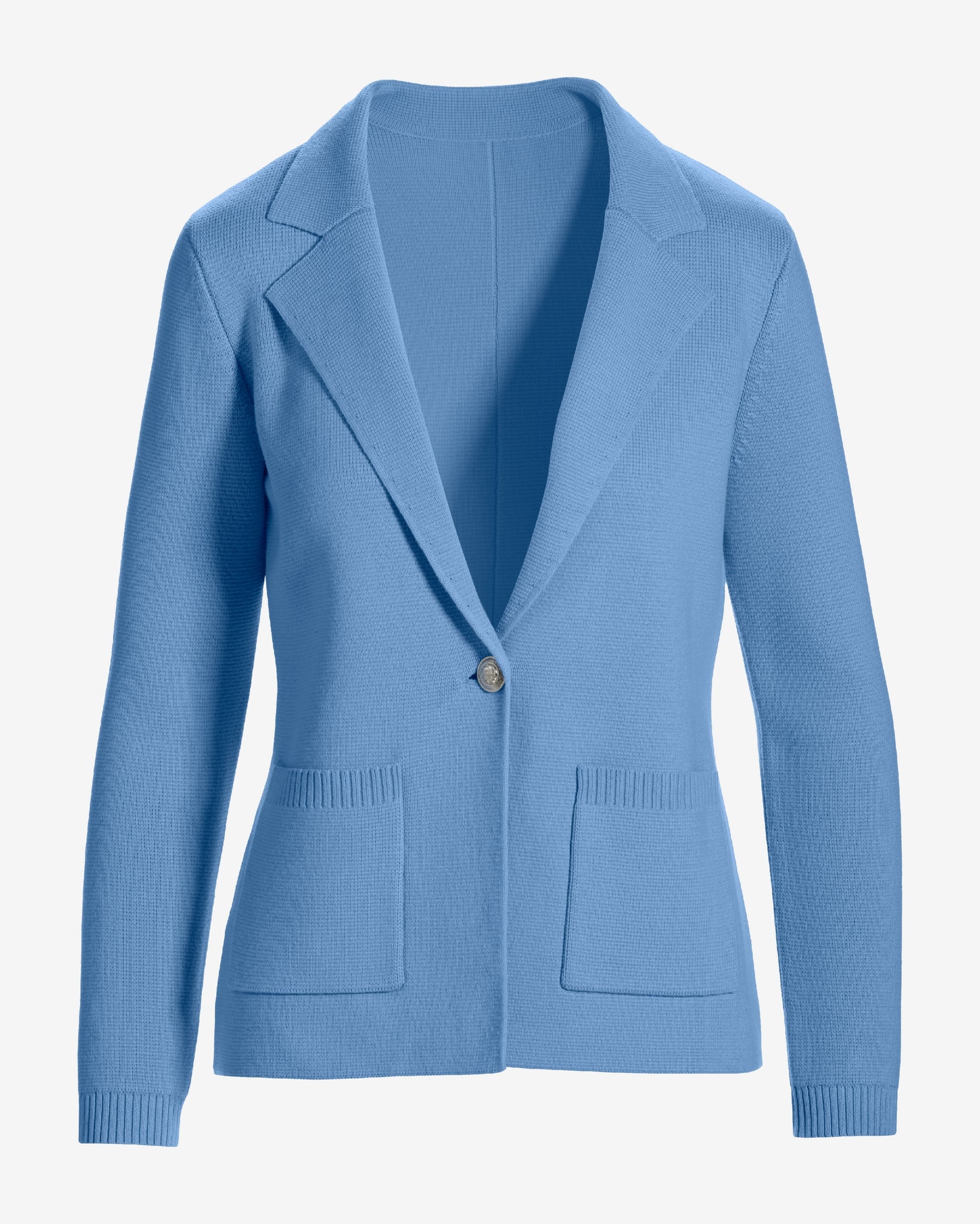Single Button Sweater Blazer Clear Blue Sky - Mycitystee
