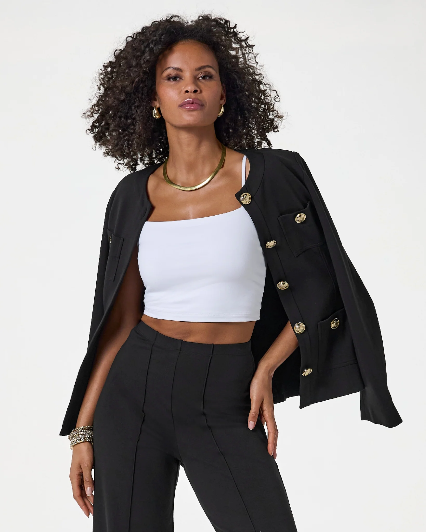 Susana Monaco x Boston Proper Cropped Cami Knit Top White - Mycitystee