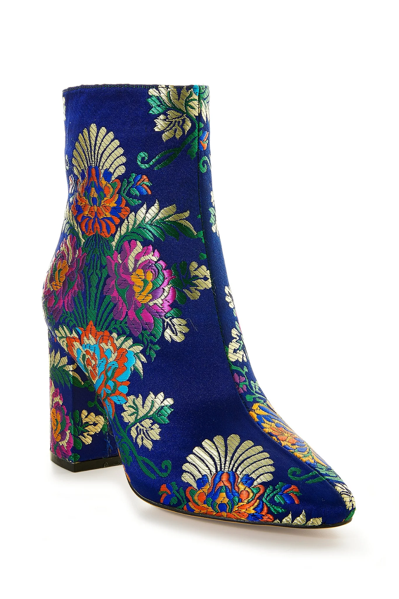Jacquard Heeled Bootie Blue Multi - Mycitystee