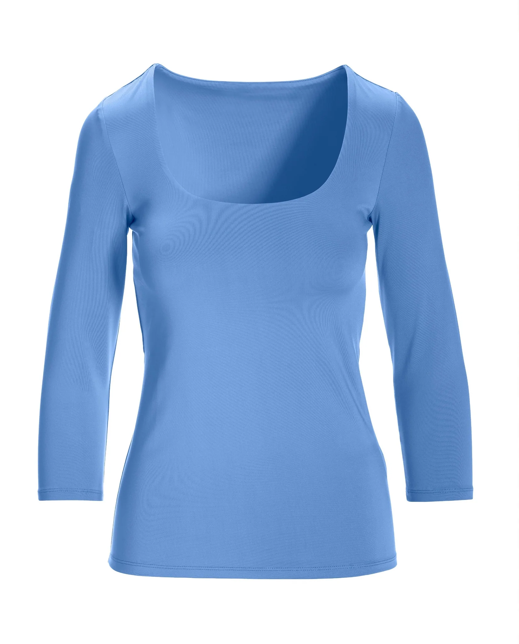 So Modern Scoop Neck Three Quarter Sleeve Top Cornflower Blue - Mycitystee