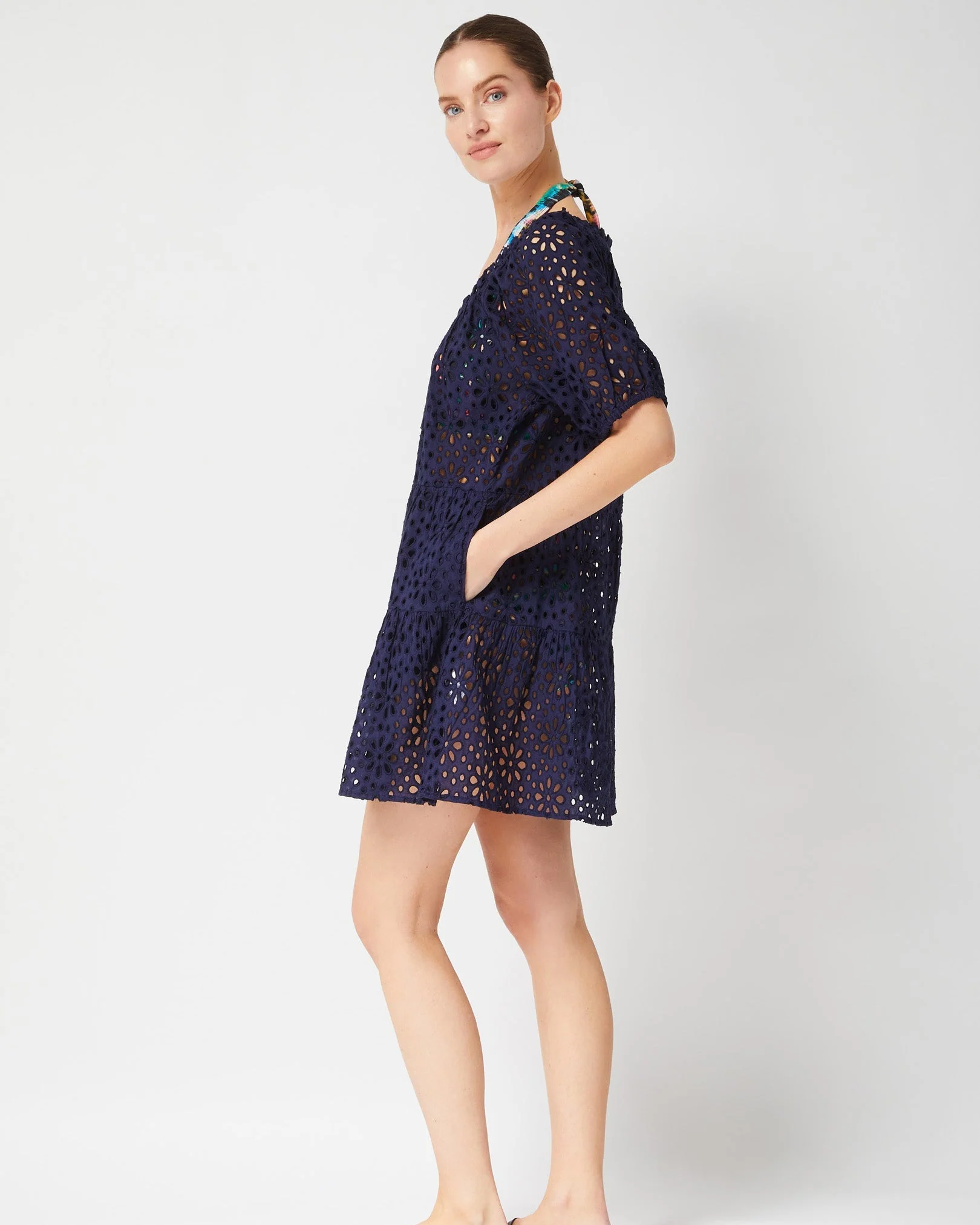 Kelly Dress Navy Seaside Eyelet - Mycitystee