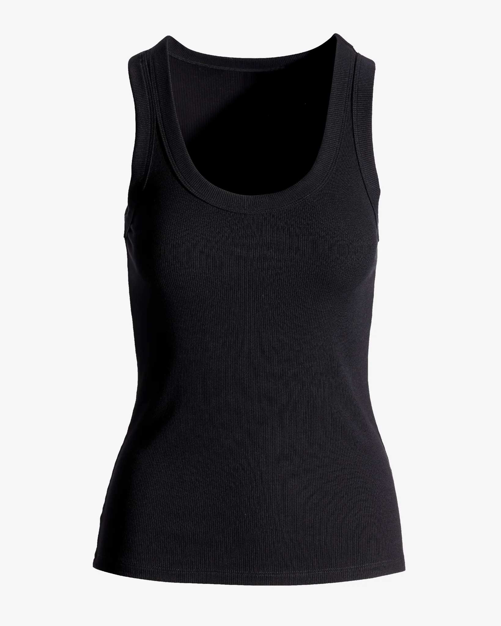 So Essential Scoop Neck Ribbed Top Black - Mycitystee