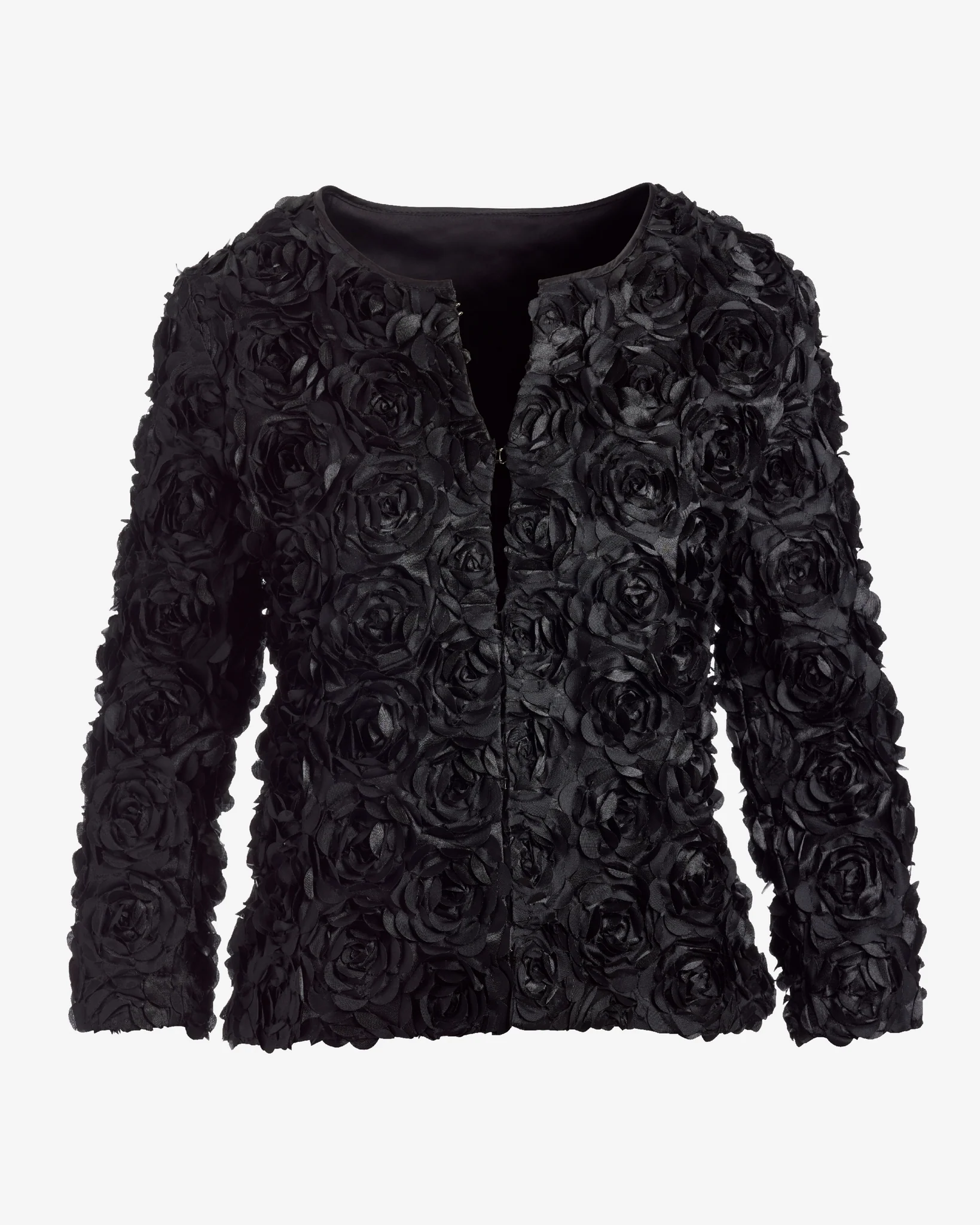 Rosette three quarter sleeve Jacket Black - Mycitystee