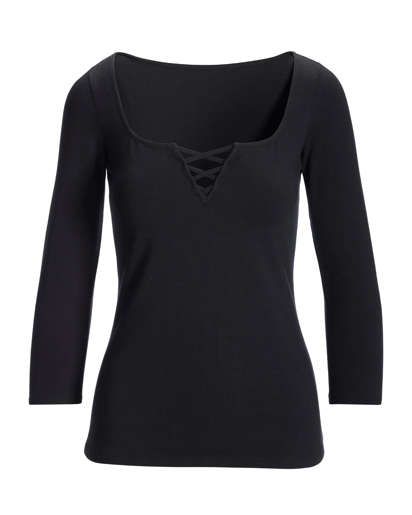 So Sexy Lace Up Knit Top Black - Mycitystee