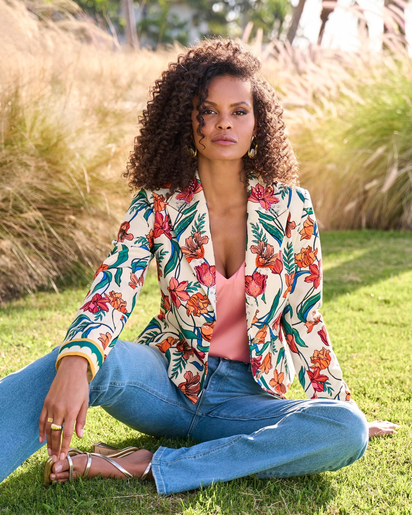 Print Tweed Embellished Jacket Italian Vines - Mycitystee