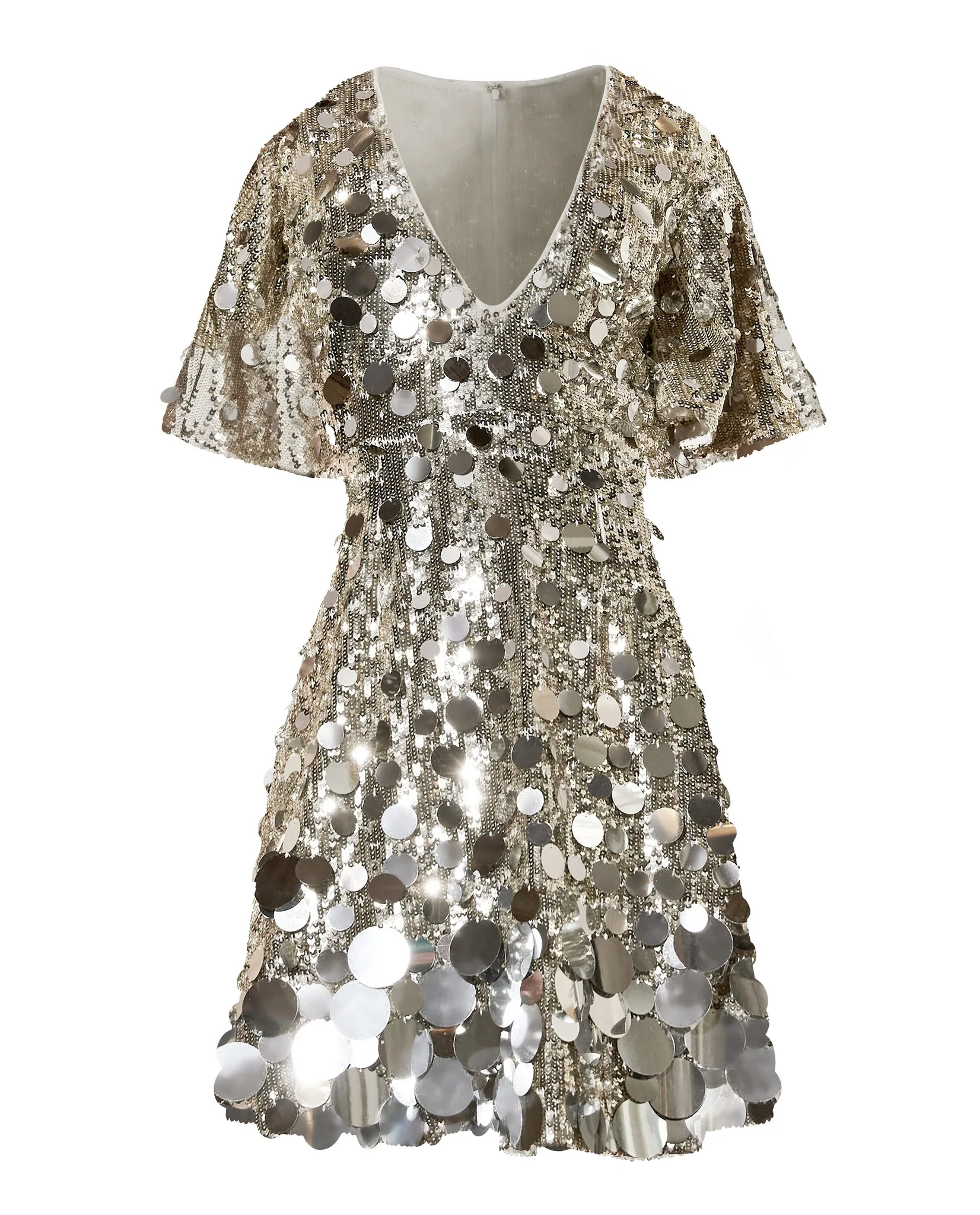 Effortless Glamour Paillette A Line Dress Silver - Mycitystee