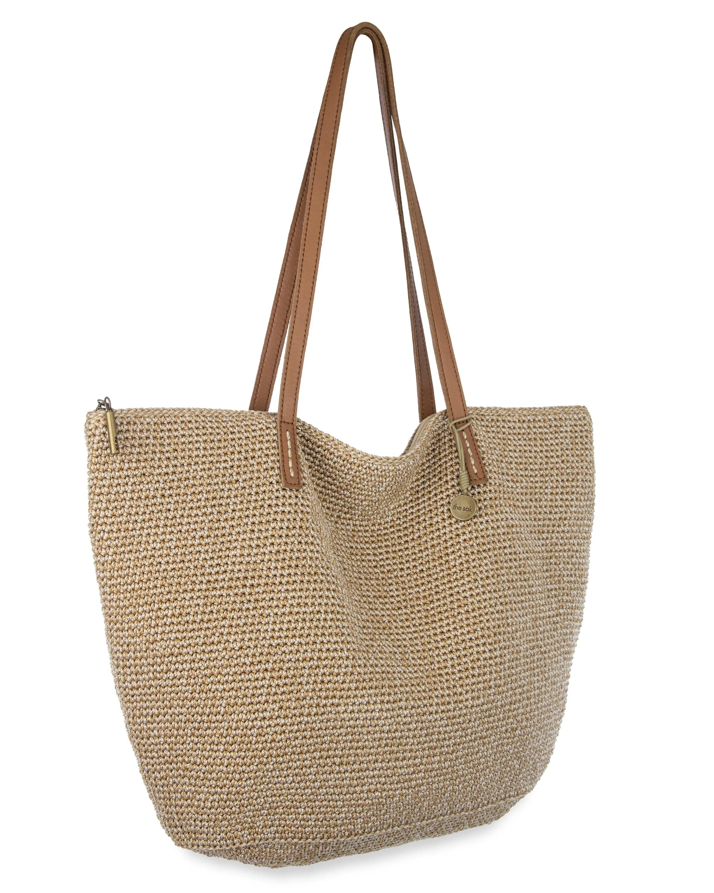 Faye Large Tote - Hand Crochet - Bamboo Static - Mycitystee