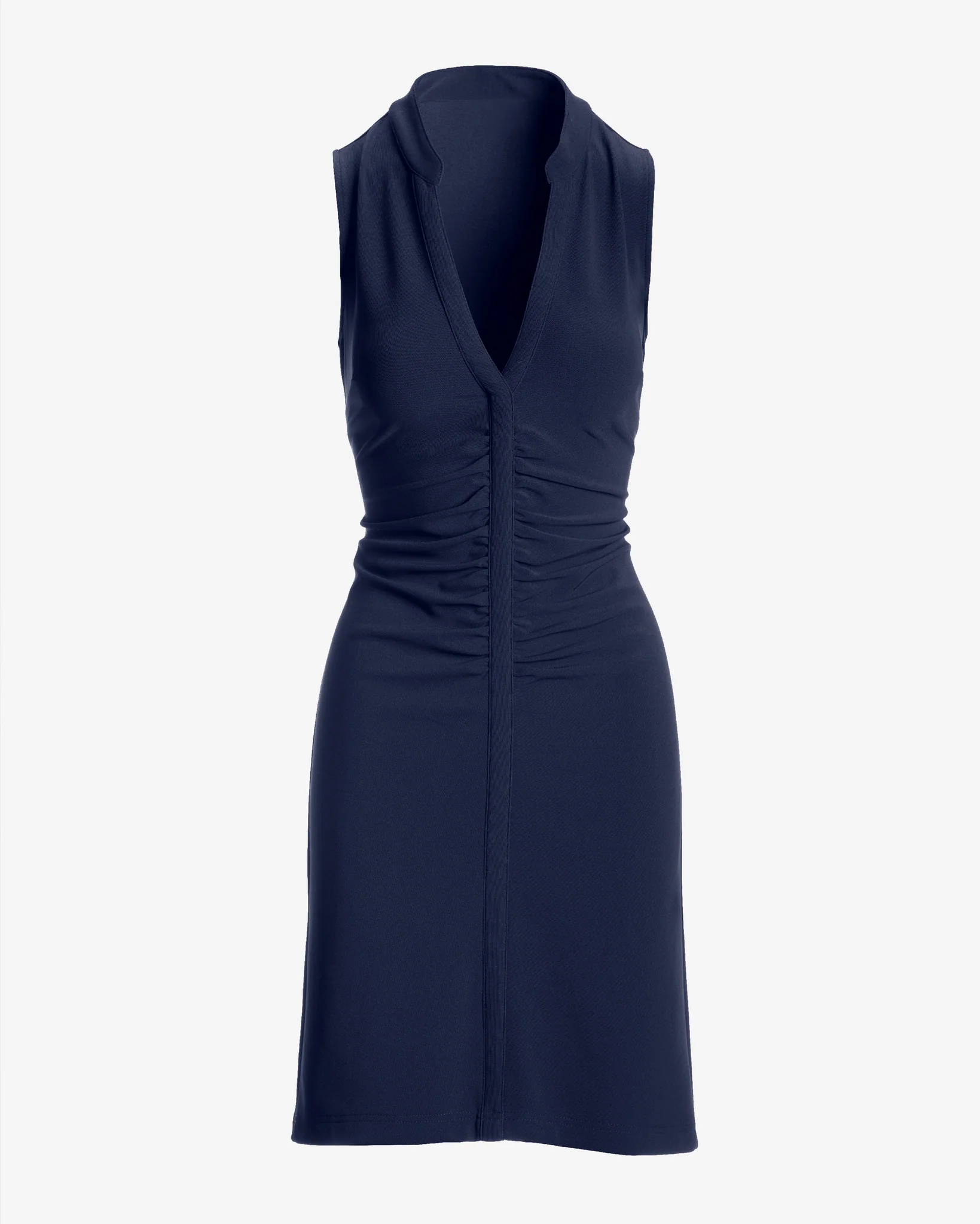 Beyond Travel Sleeveless Ruched Short Dress Maritime Navy - Mycitystee