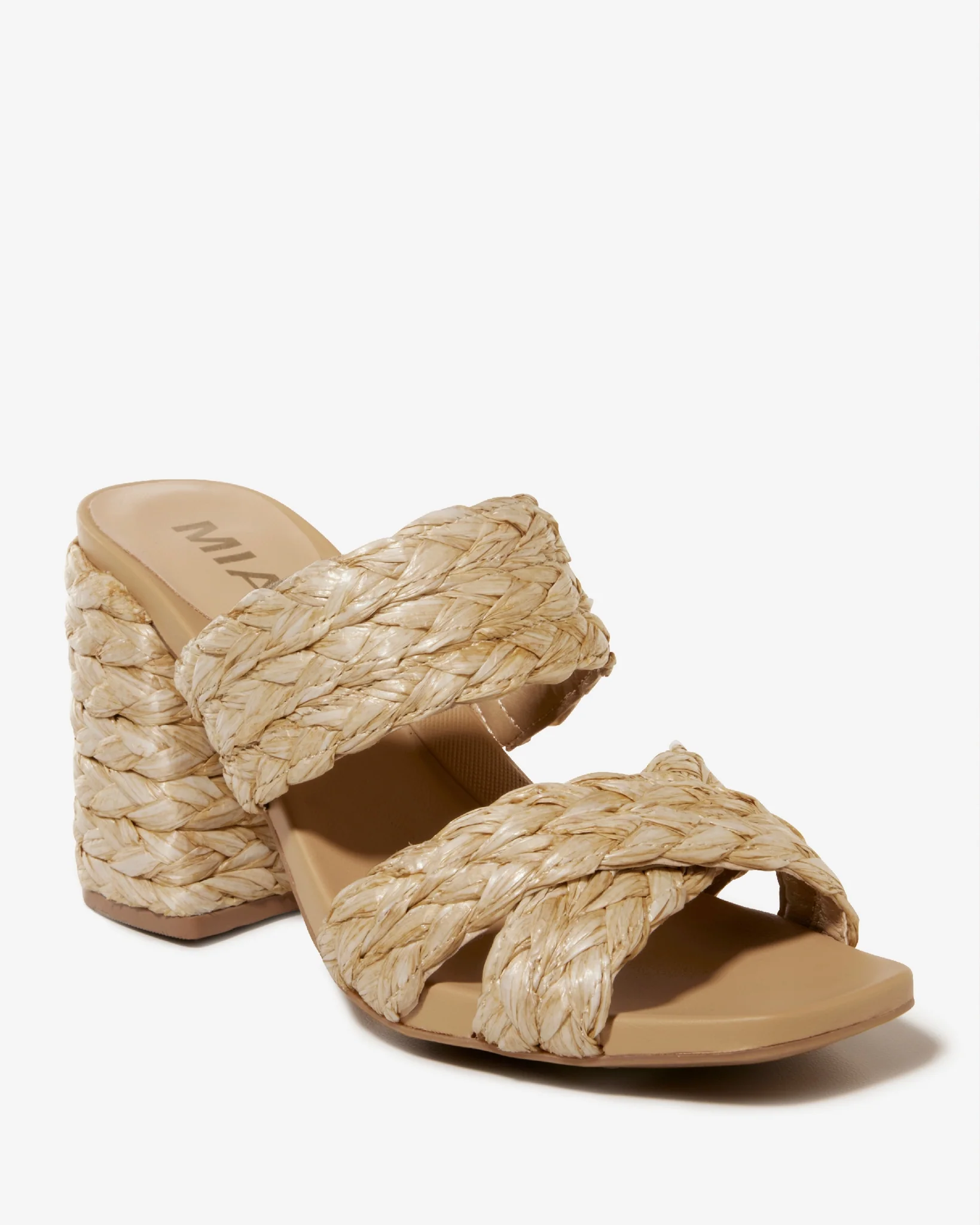 Raffia Band Block Heel Natural - Mycitystee
