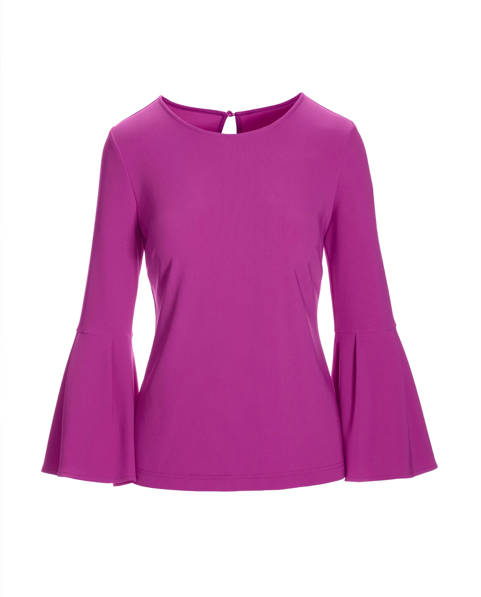 Beyond Travel Crew Neck Bell Sleeve Top Vivid Viola - Mycitystee