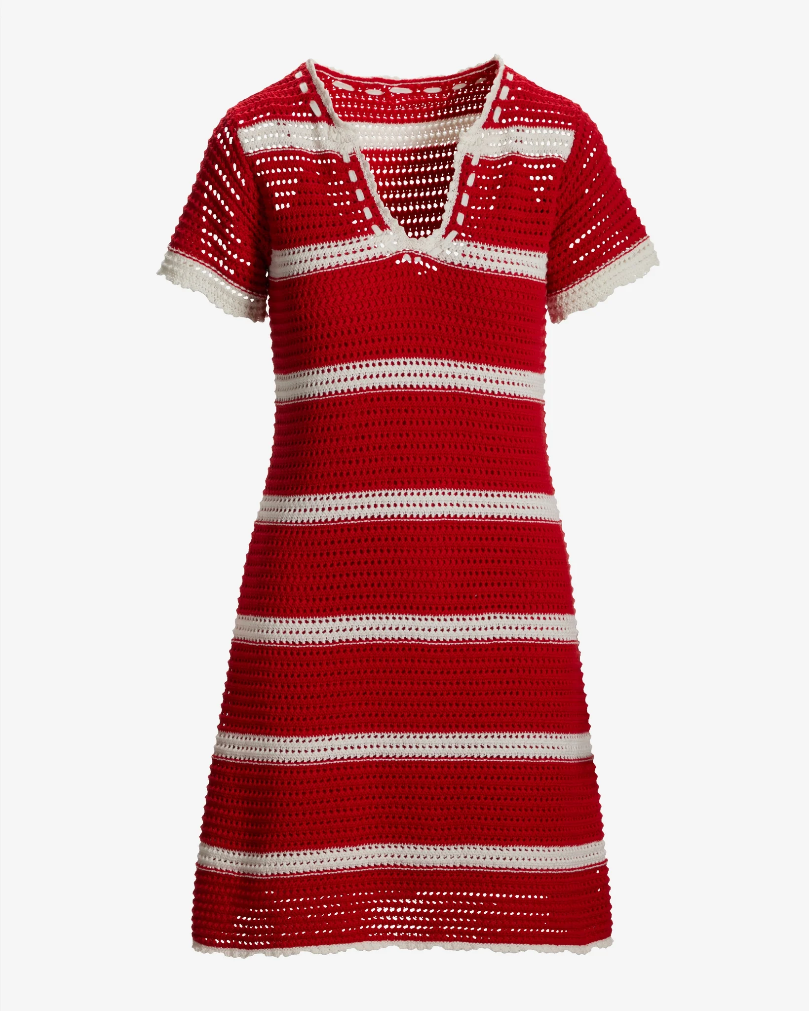 Stripe Sweater Shift Dress Red/White - Mycitystee