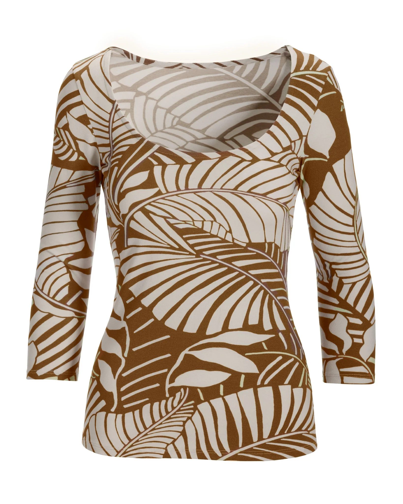 So Sexy Two Tone Floral Scoop Neck Brown/White - Mycitystee