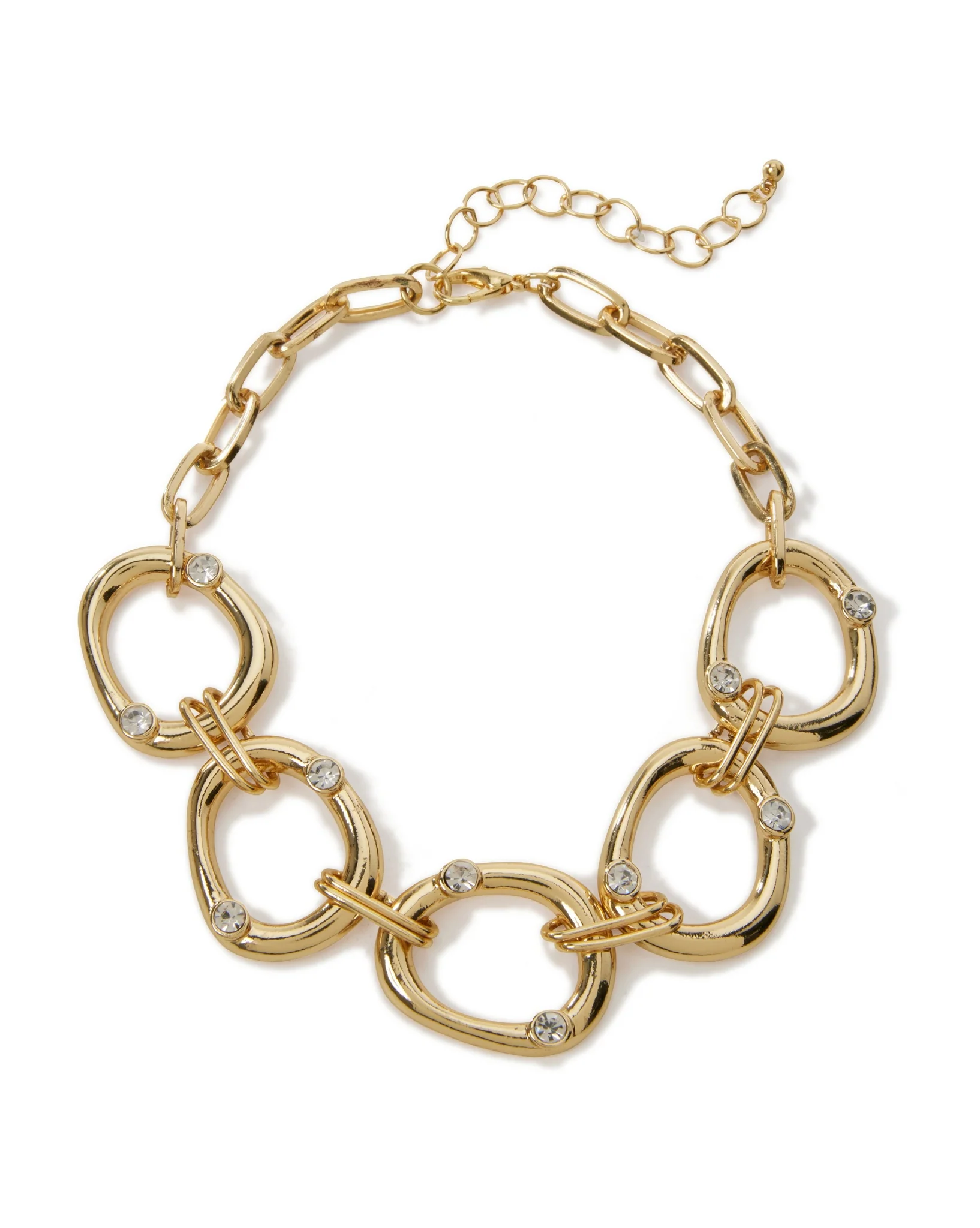Gold Chain and Gem Choker Necklace Gold - Mycitystee