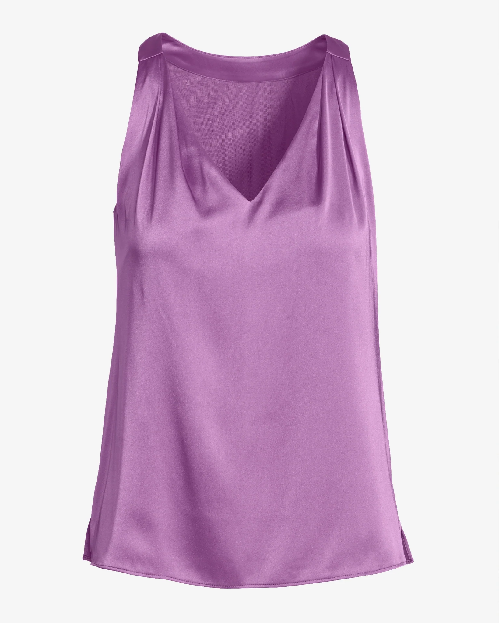 Nikki V-Neck Charmeuse Blouse Iris Orchid - Mycitystee
