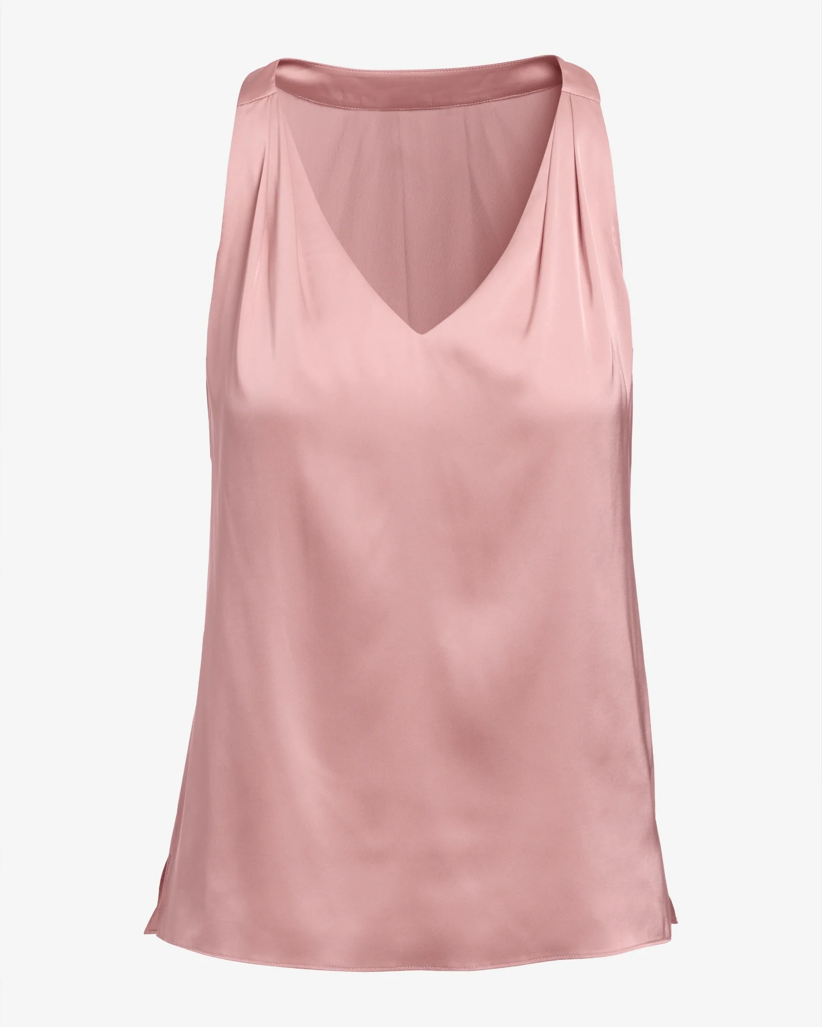 Nikki V-Neck Charmeuse Blouse Coral Blush - Mycitystee