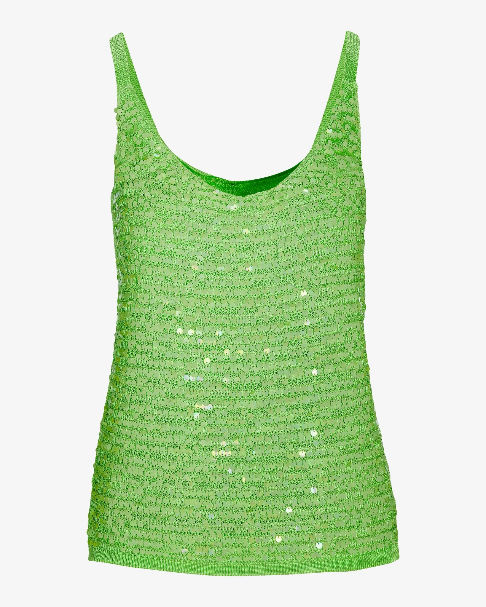 Sequin V-Neck Sweater Tank Green - Mycitystee