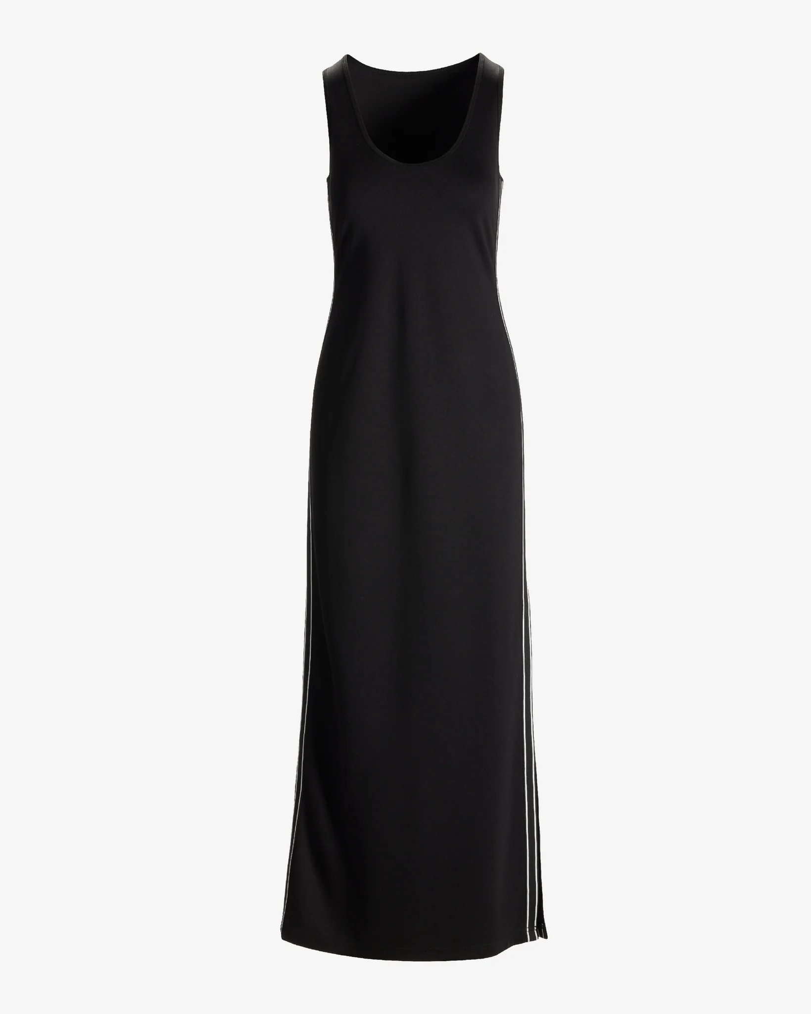 Side Stripe Maxi Sport Dress Black/White - Mycitystee