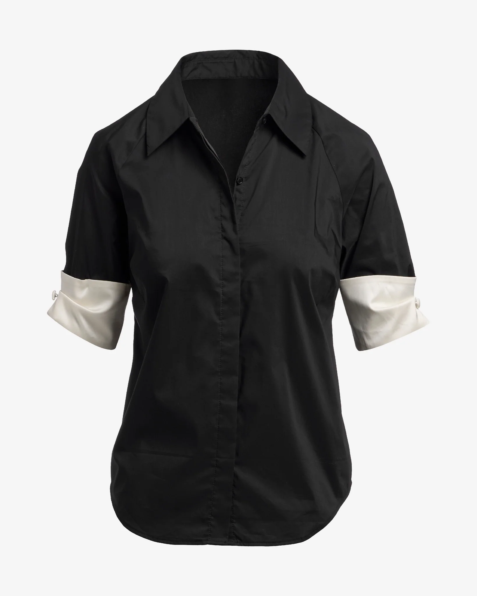 Color Block Chic Shirt Black - Mycitystee
