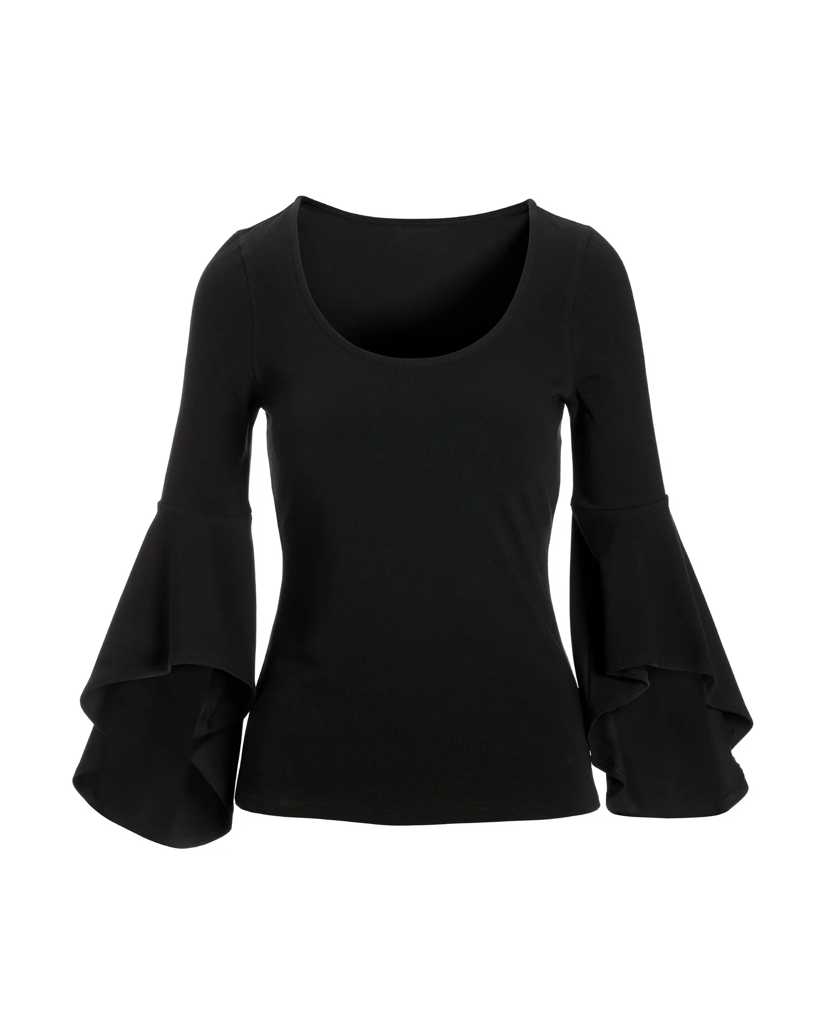So Sexy Flare Sleeve Knit Top Black - Mycitystee