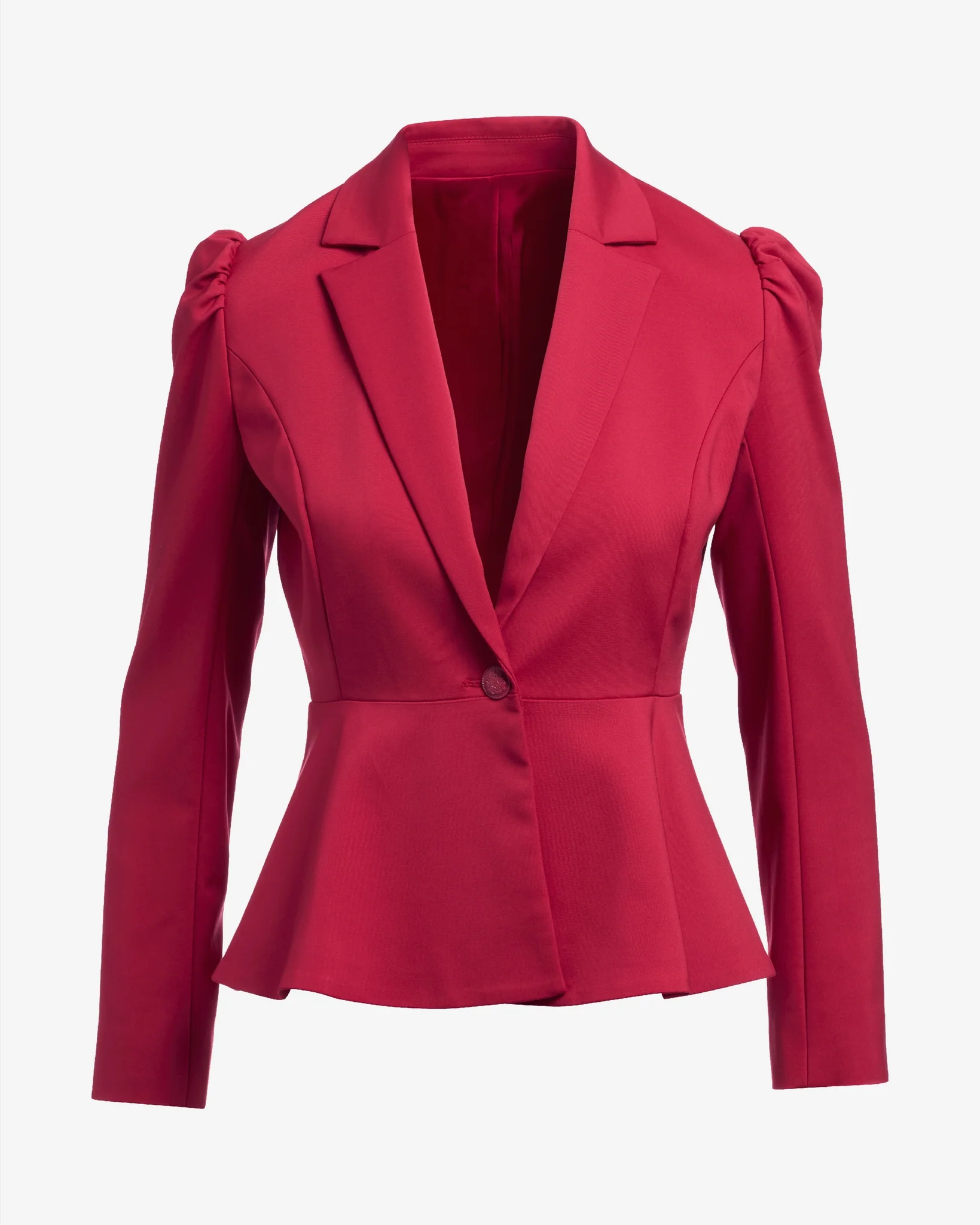 Modern Peplum Single Button Blazer Jester Red - Mycitystee