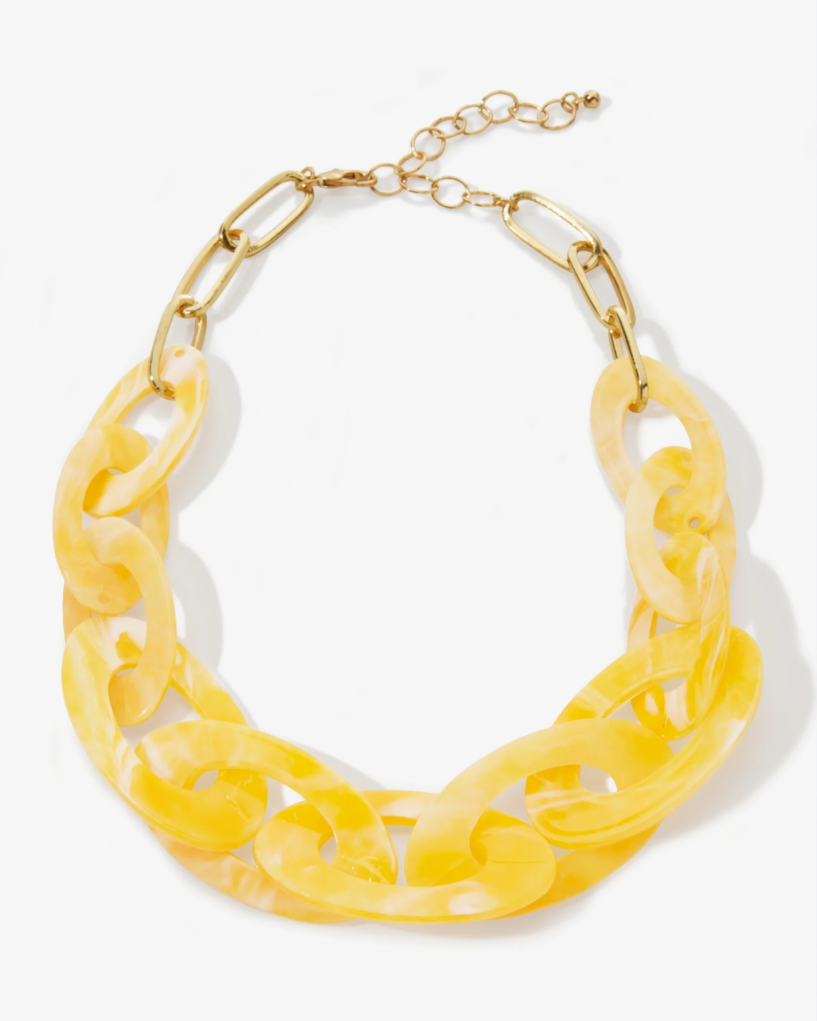 Chain & Resin Color Pop Necklace Yellow - Mycitystee