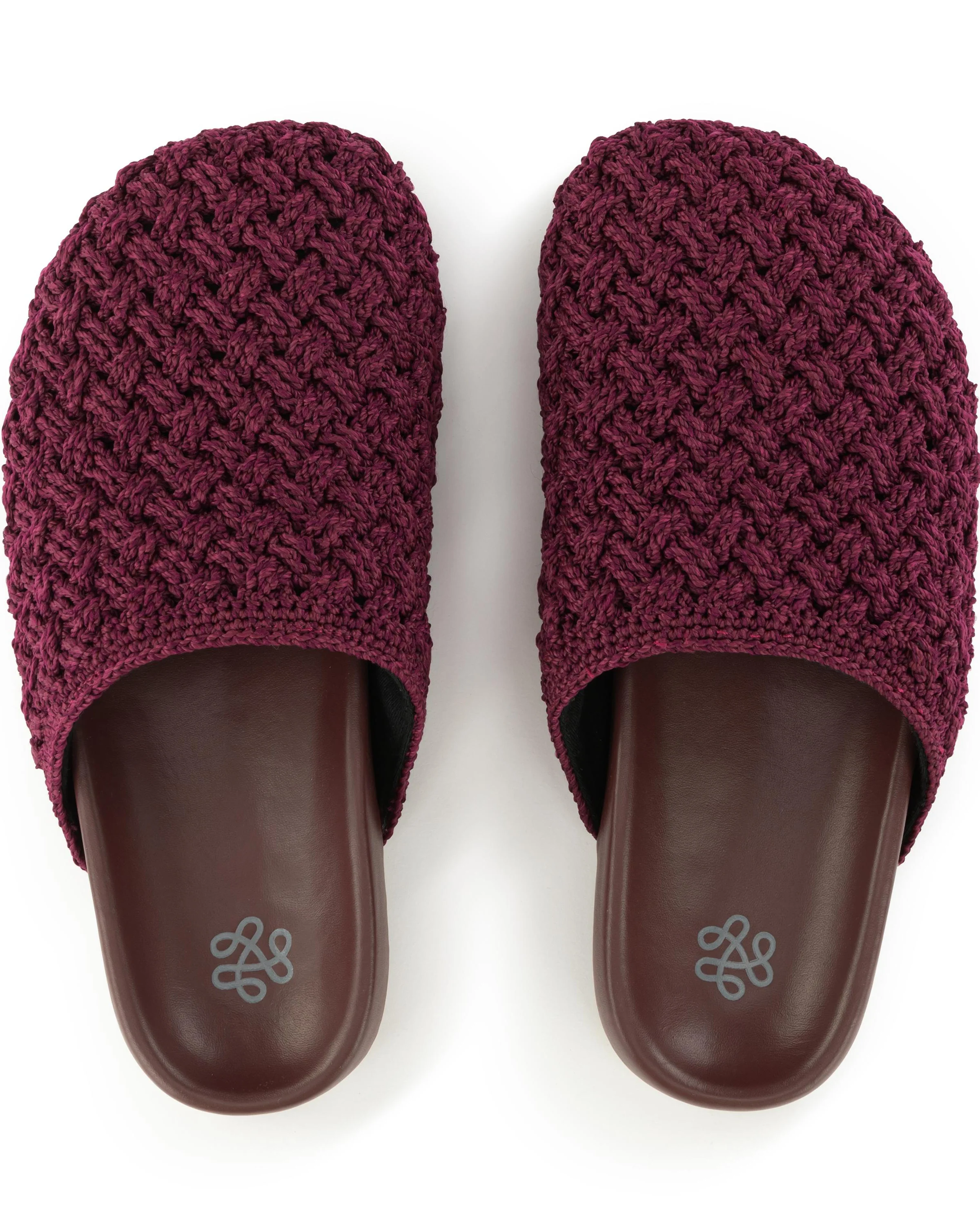 Bolinas Clog - Hand Crochet - Black Cherry Cozy Weave - Mycitystee