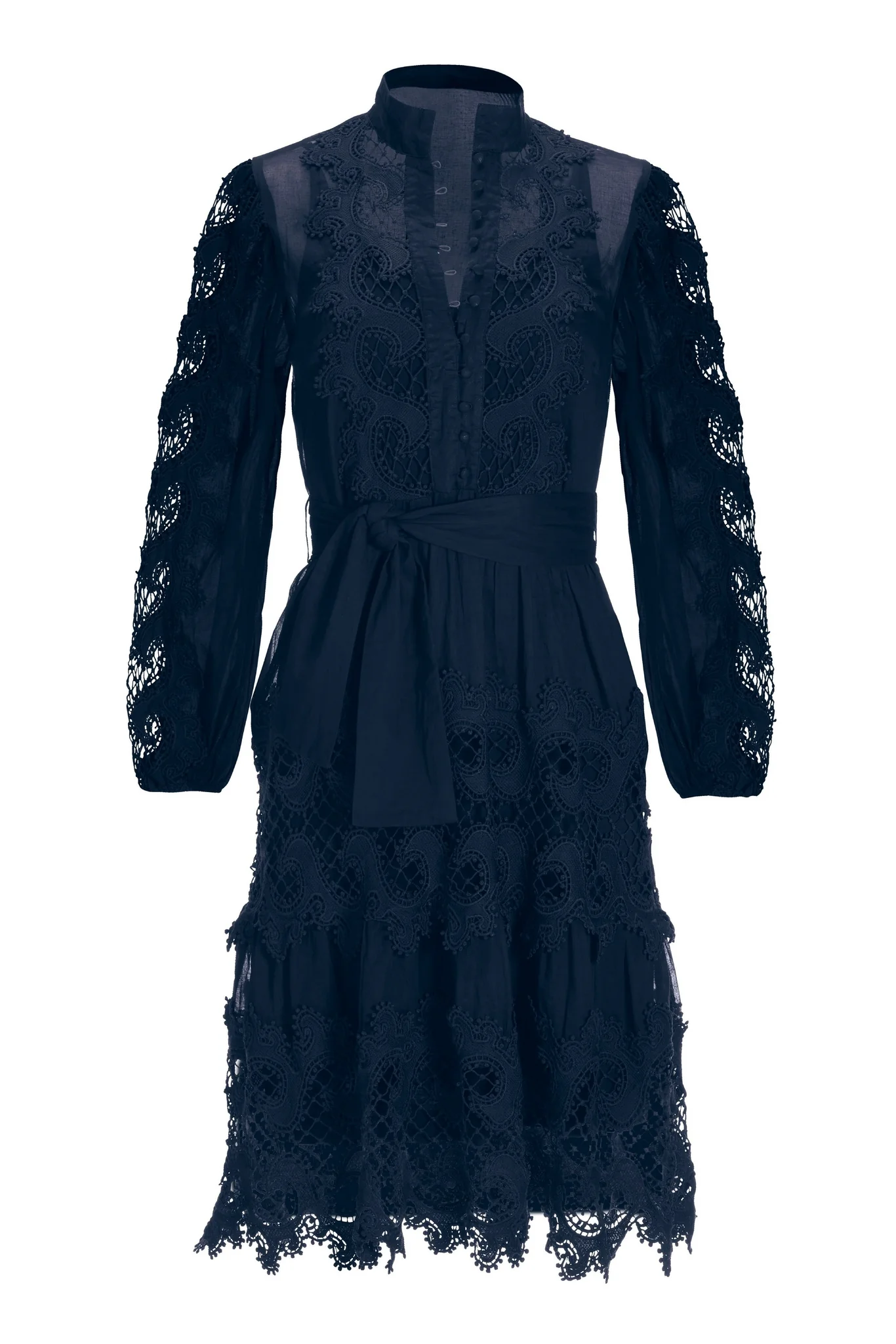 Long Sleeve Lace Dress Black Iris - Mycitystee
