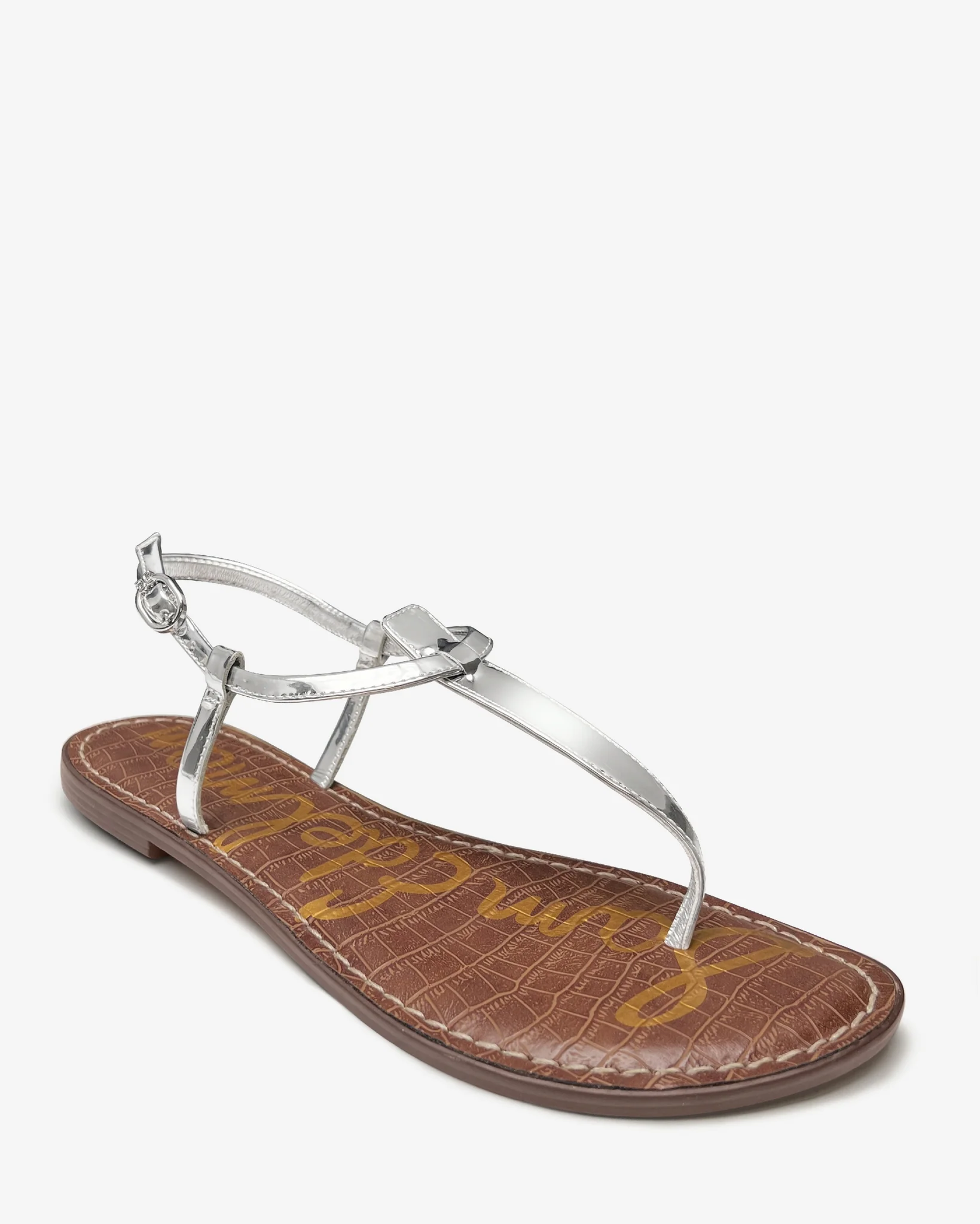 Single Ankle Strap Sandal Silver - Mycitystee