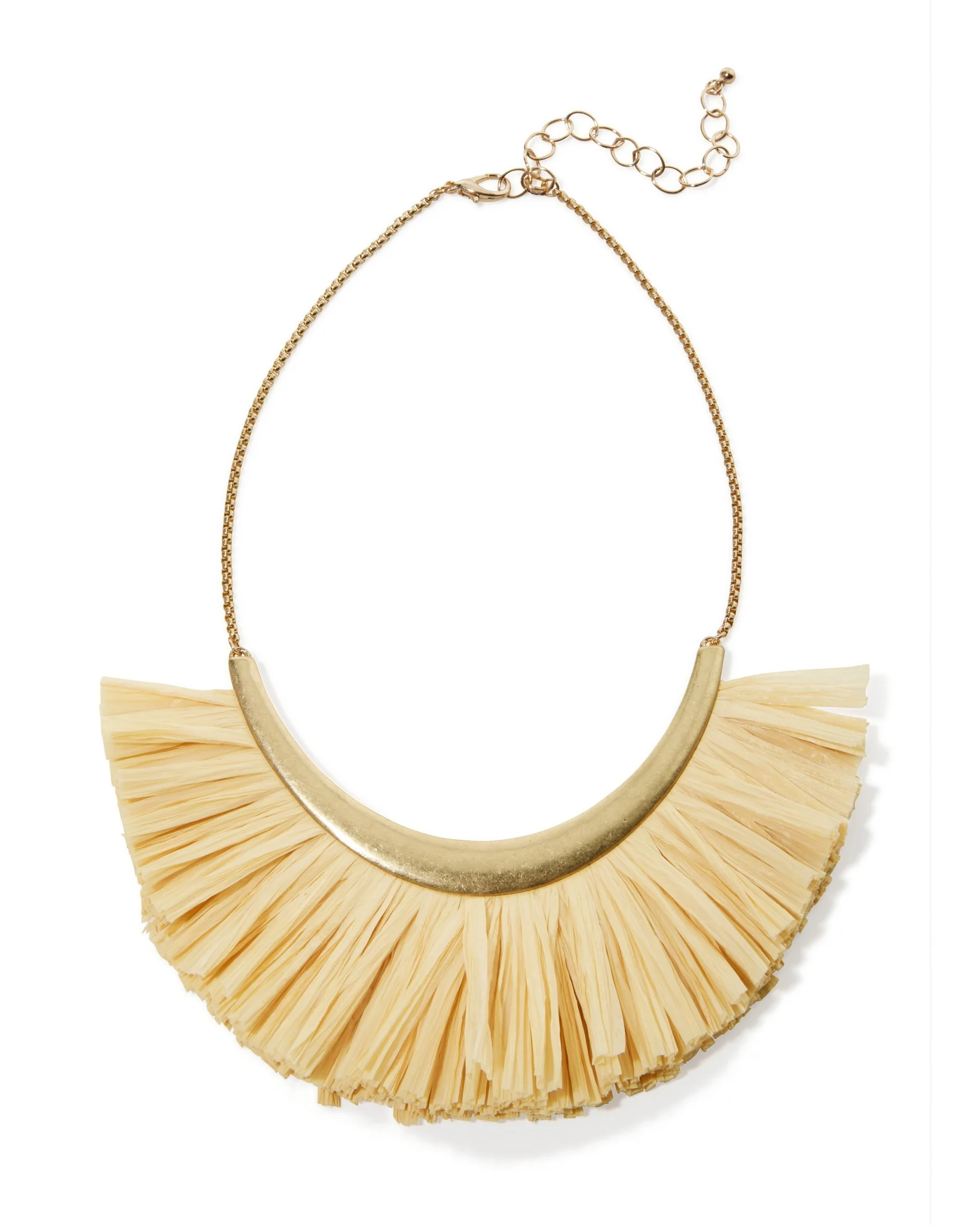 Raffia Statement Necklace Natural - Mycitystee