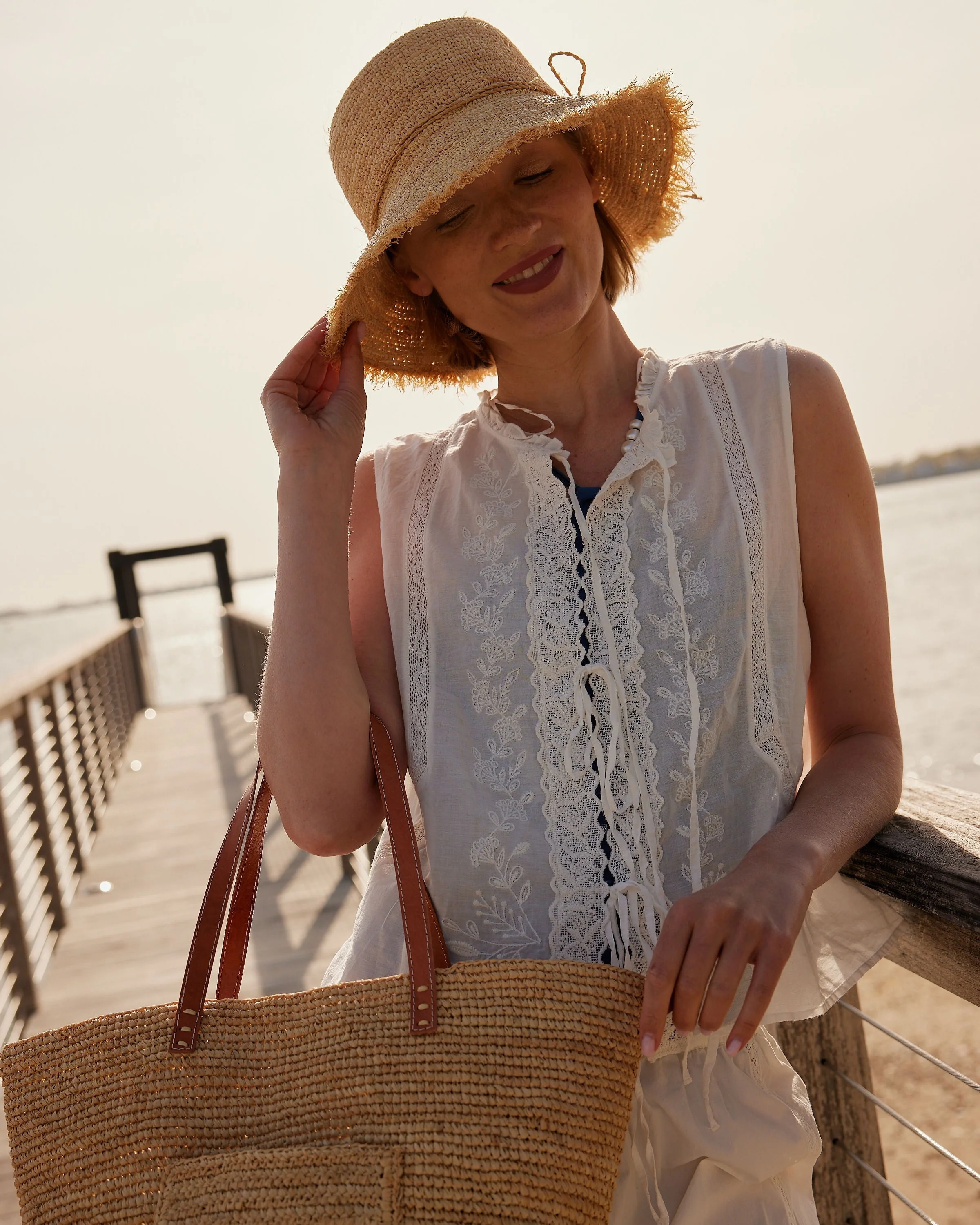 Packable Raffia Bucket Hat - Mycitystee