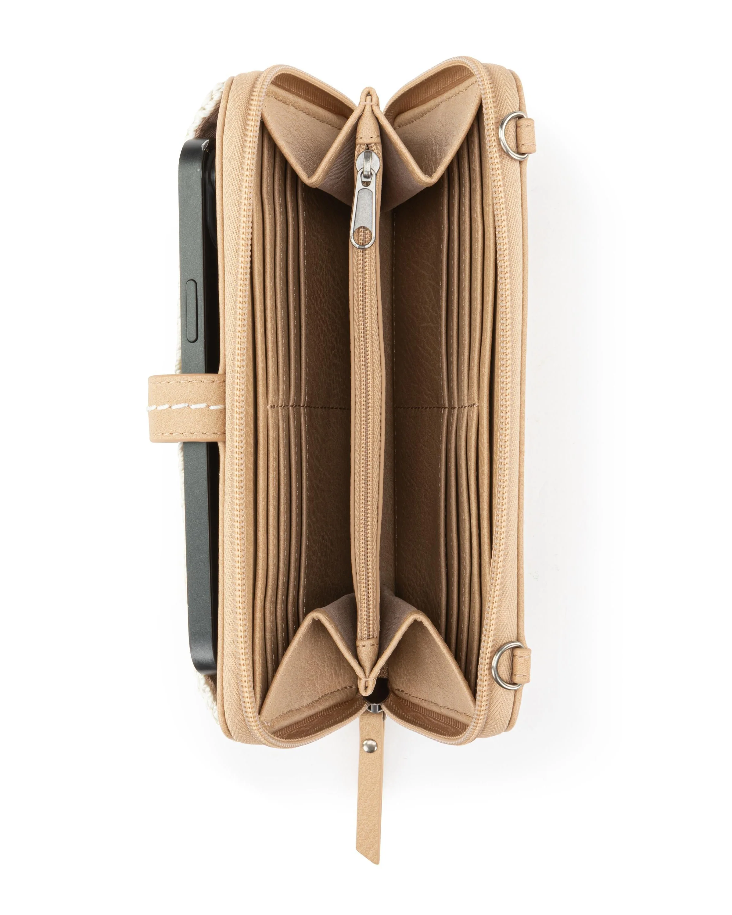 Iris Smartphone Wallet - Hand Crochet - Natural Medallion - Mycitystee