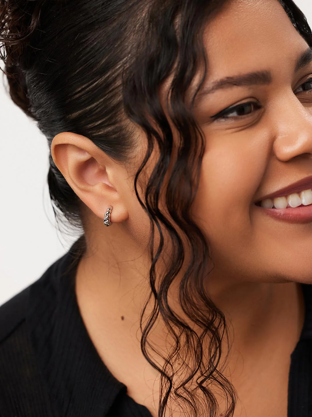 Twisted Hoop Earrings - Paris Mini Silver - Mycitystee