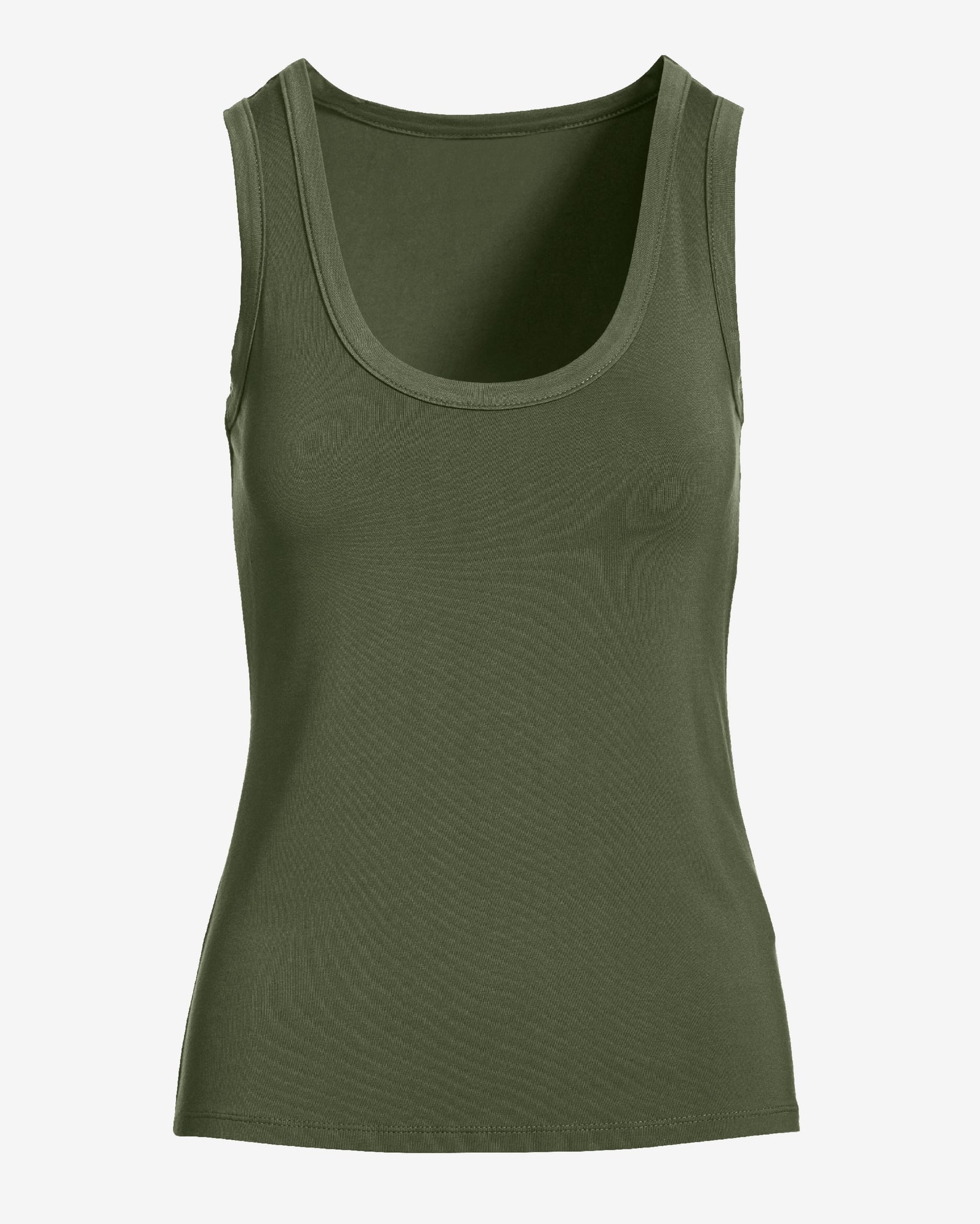 So Effortless Scoop-Neck Tank Top Moss Green - Mycitystee