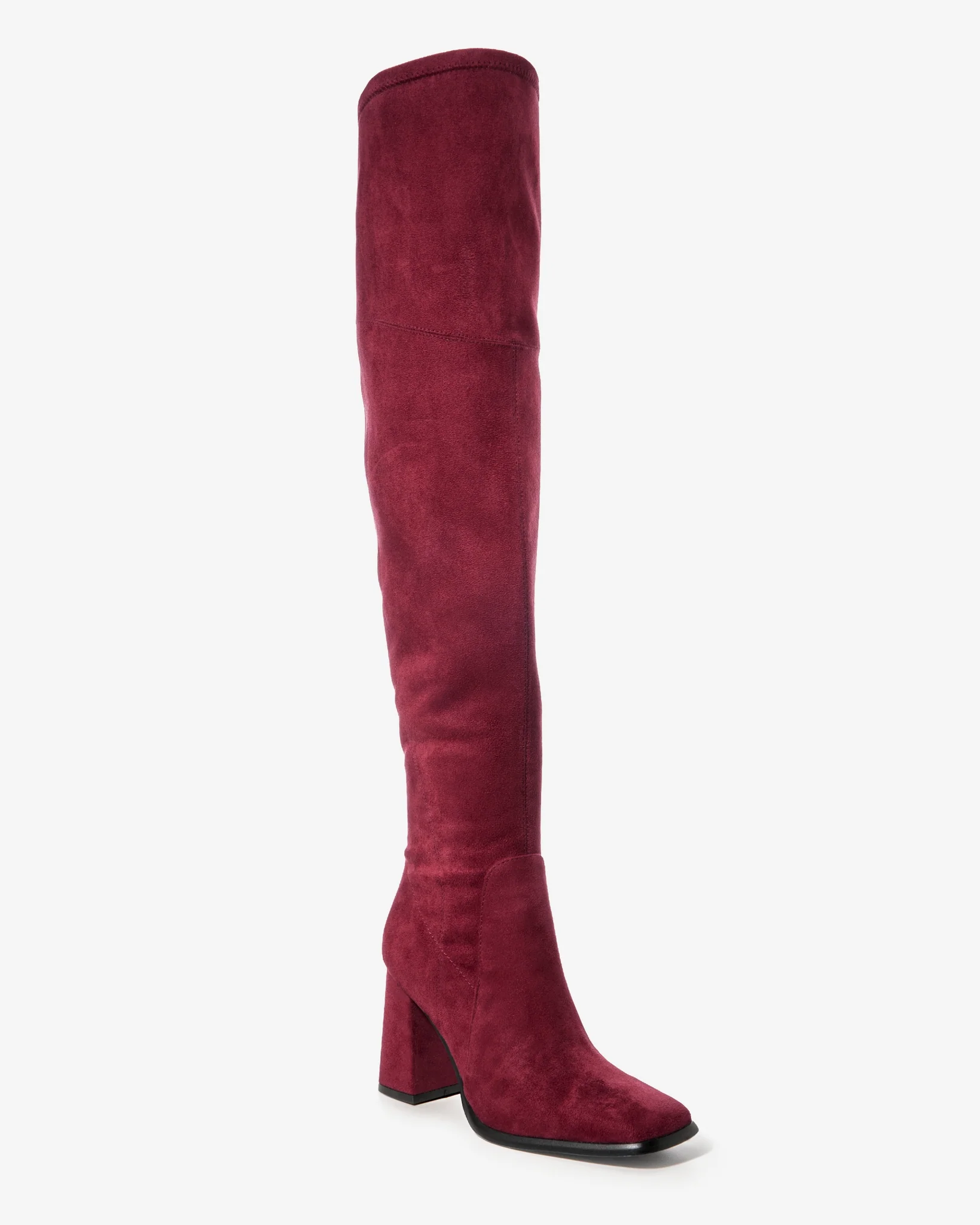 Over the Knee Square Toe Boot Wine - Mycitystee