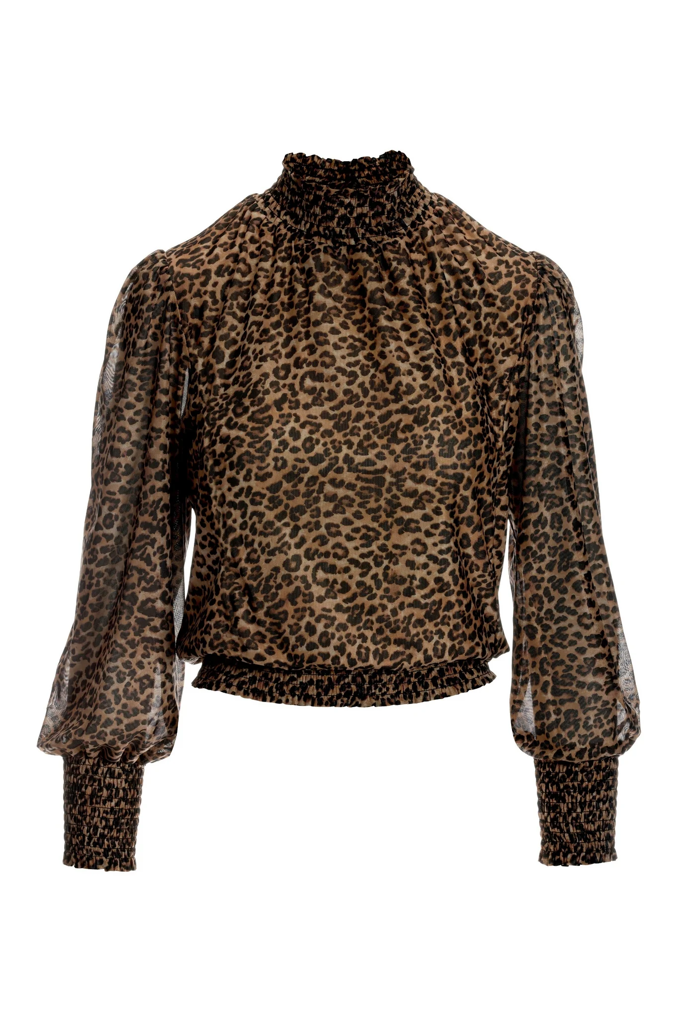 Leopard Mesh Turtleneck Multi - Mycitystee