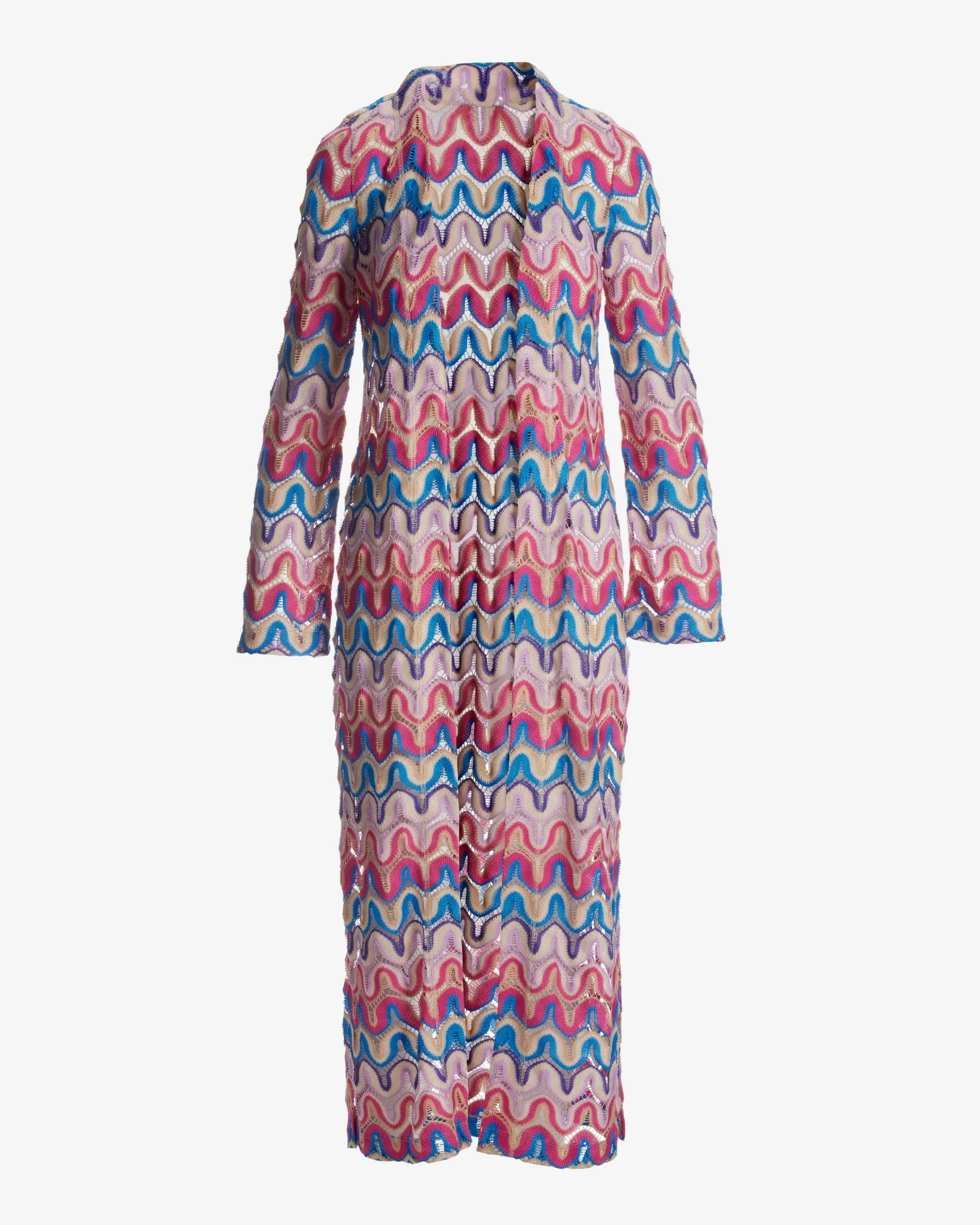 Patterned Long Sleeve Duster Multi - Mycitystee