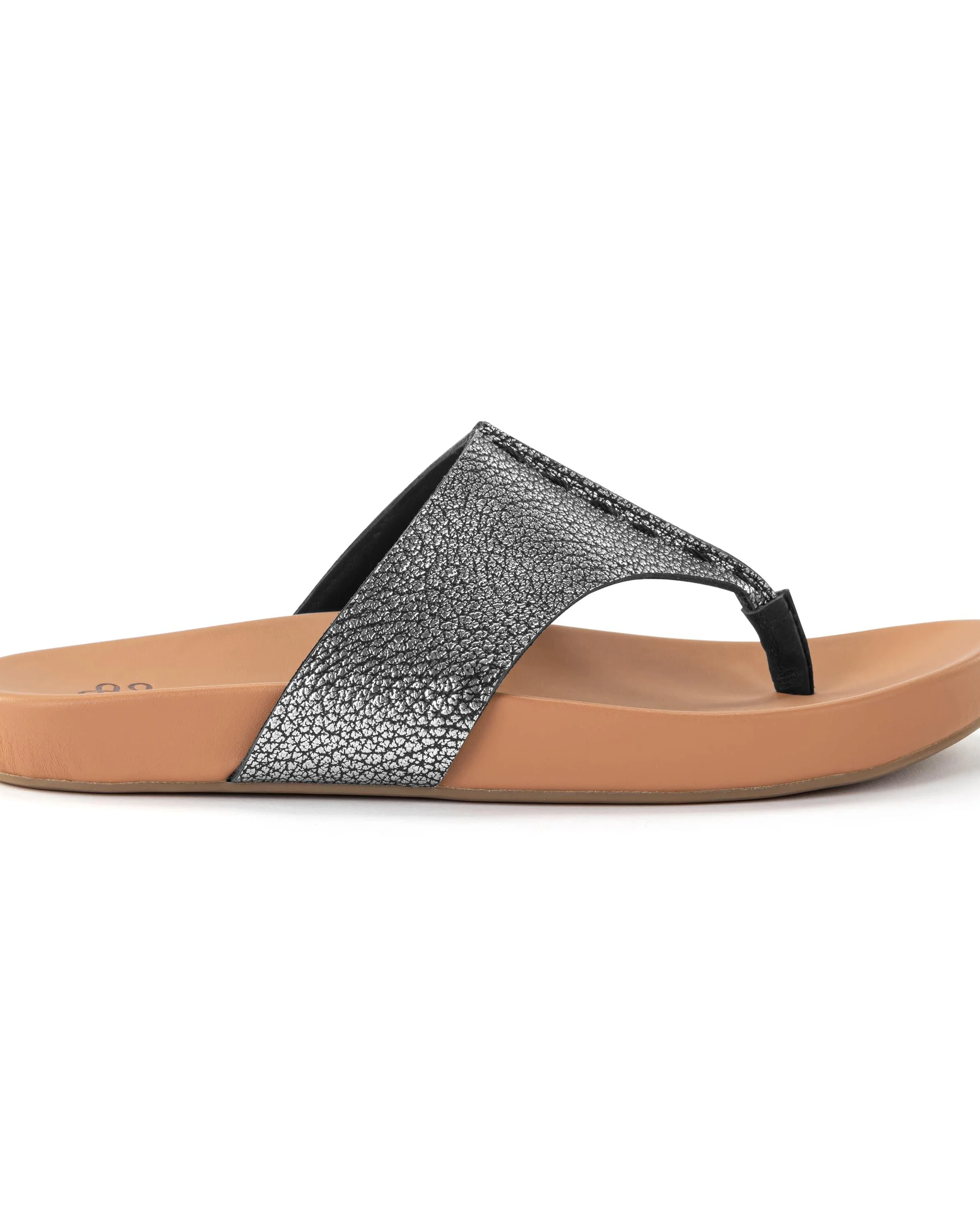 Everly Sandal - Leather - Dark Silver - Mycitystee