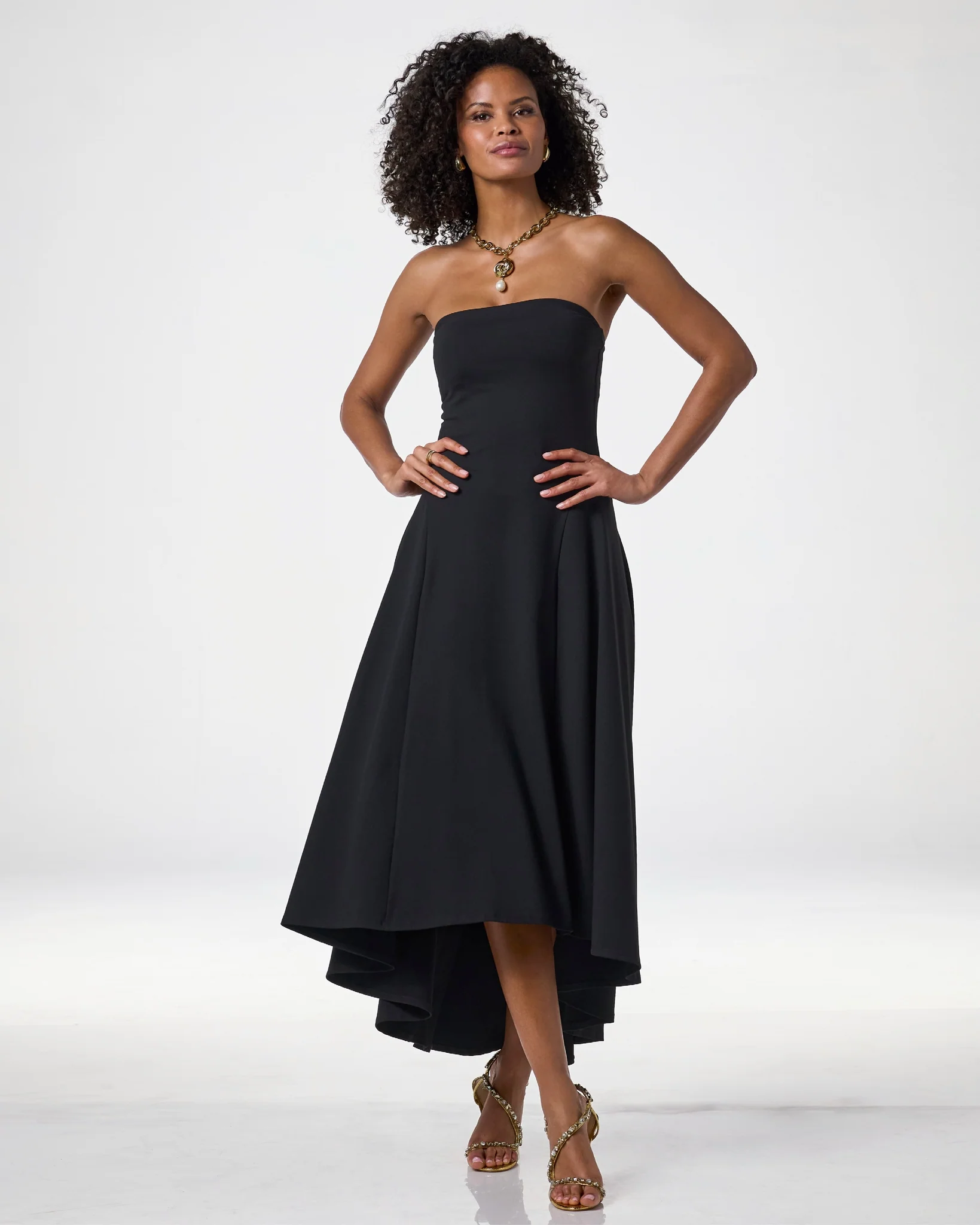 Susana Monaco x Boston Proper Strapless High Low Dress Black - Mycitystee