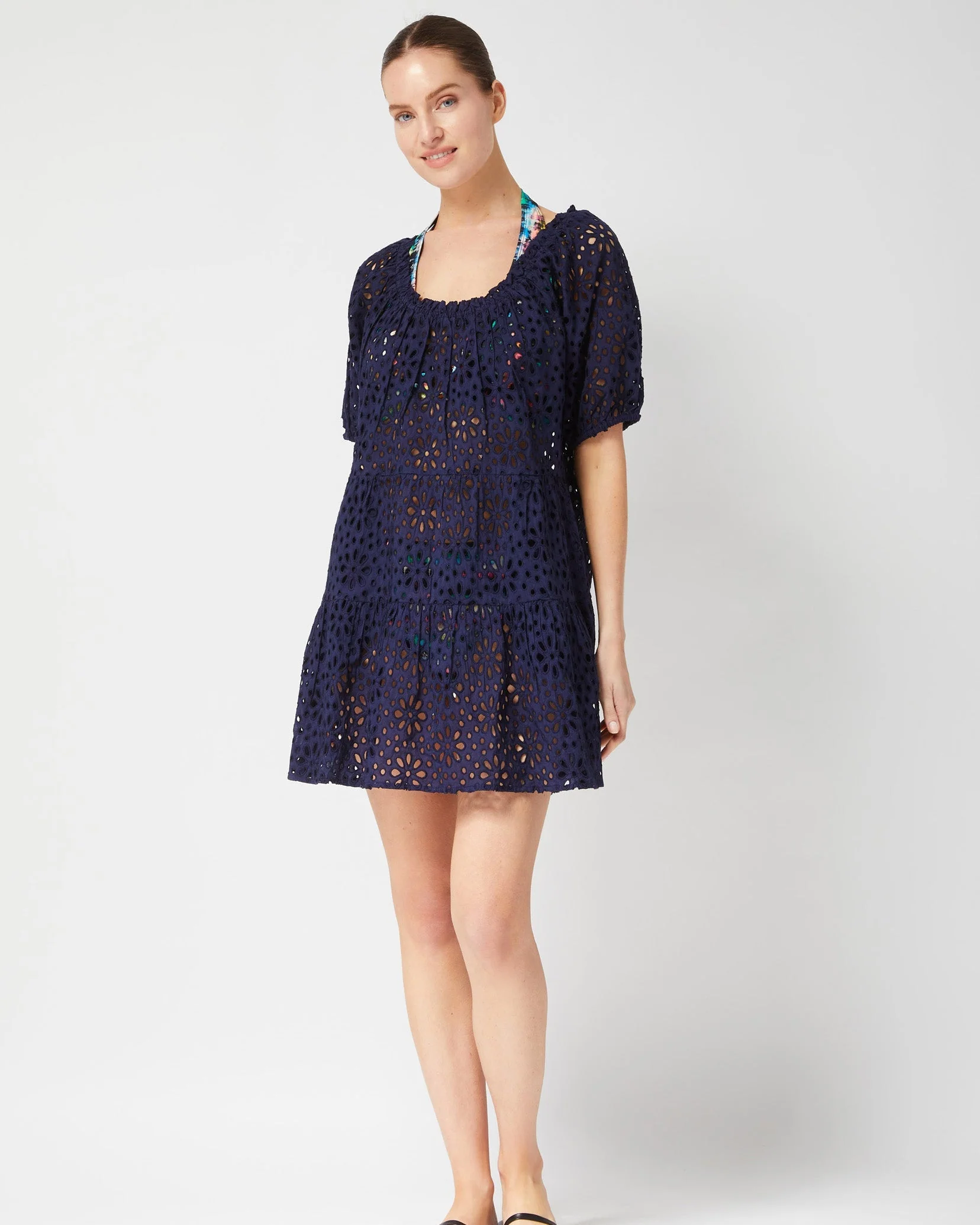 Kelly Dress Navy Seaside Eyelet - Mycitystee