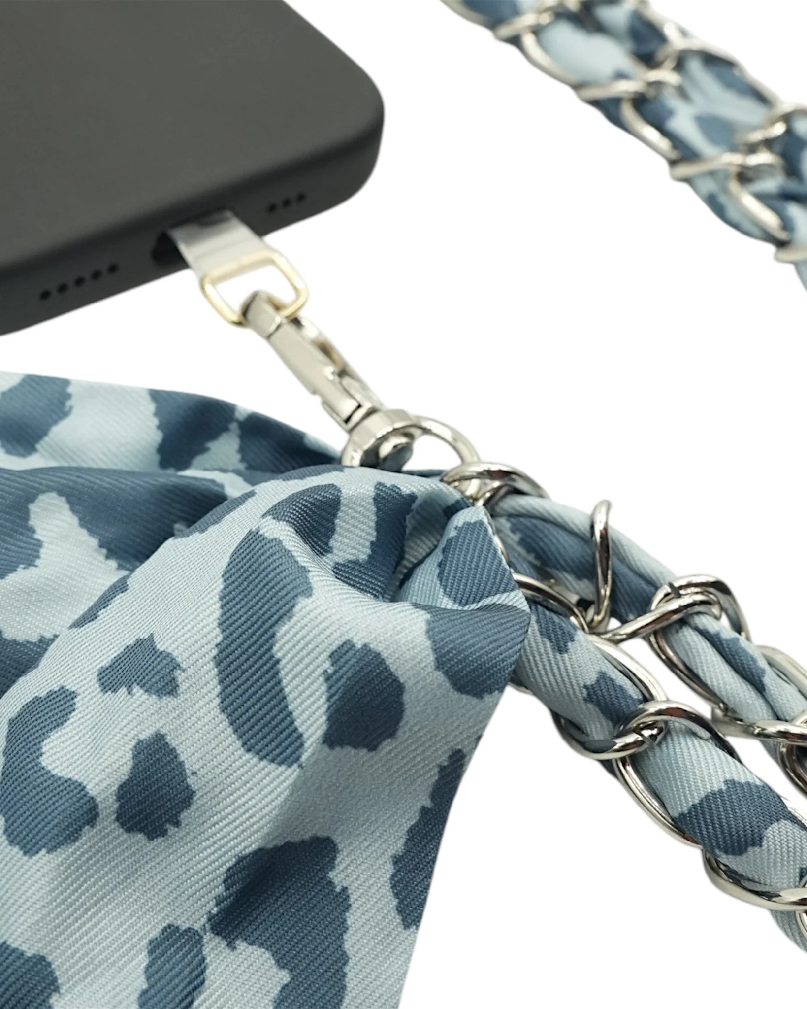 Denim Cheetah Crossbody Phone Chain - Mycitystee