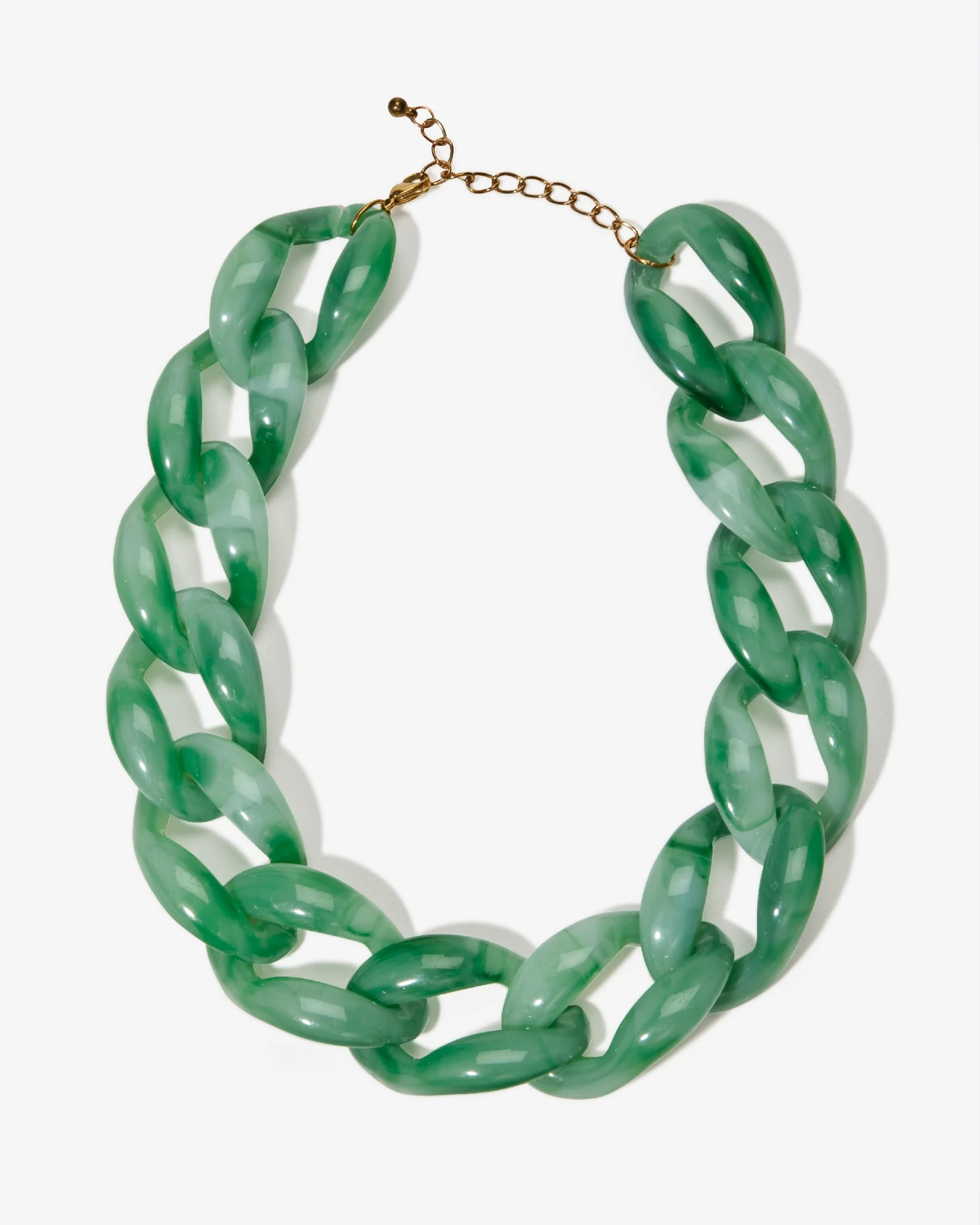 Marbled Acrylic Chain Necklace Green - Mycitystee