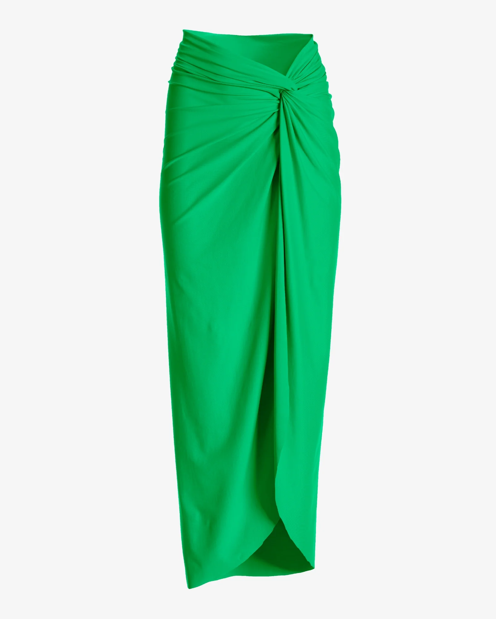 Side Knot Maxi Cover Up Skirt Green - Mycitystee