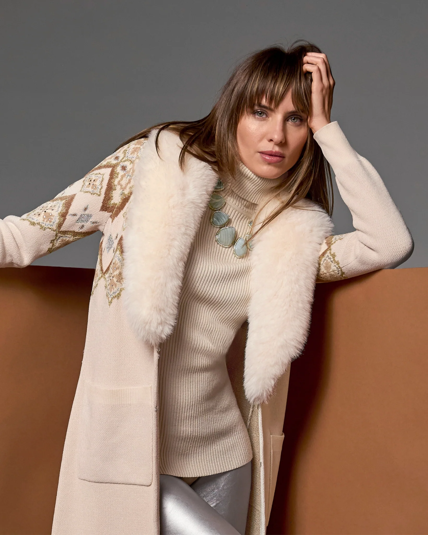 Winter Stone Statement Necklace Gold - Mycitystee