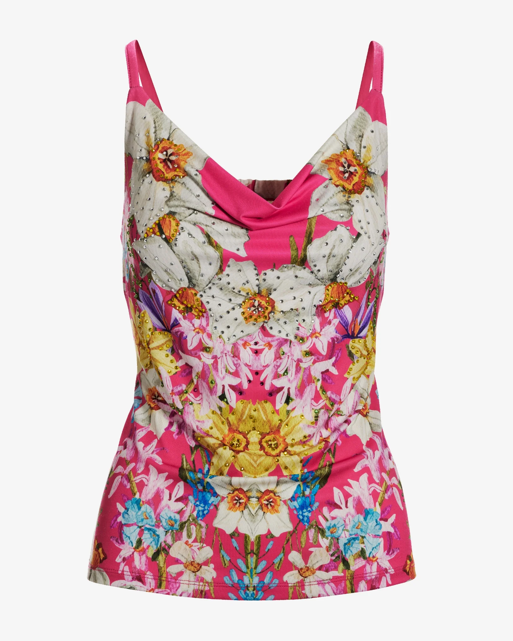 So Chic Heat Seal Cowl Floral Cami Mirrored Meadow - Mycitystee
