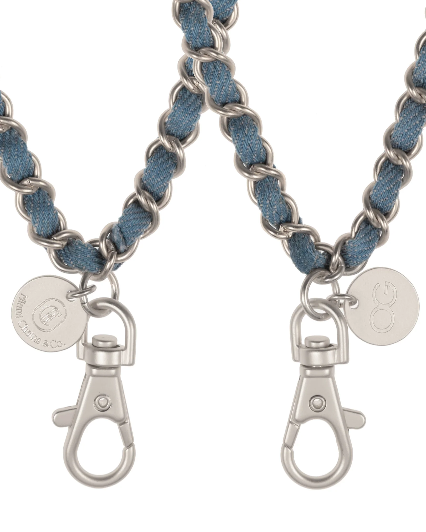 Denim Dream x Matte Silver Phone Wrislet - Mycitystee