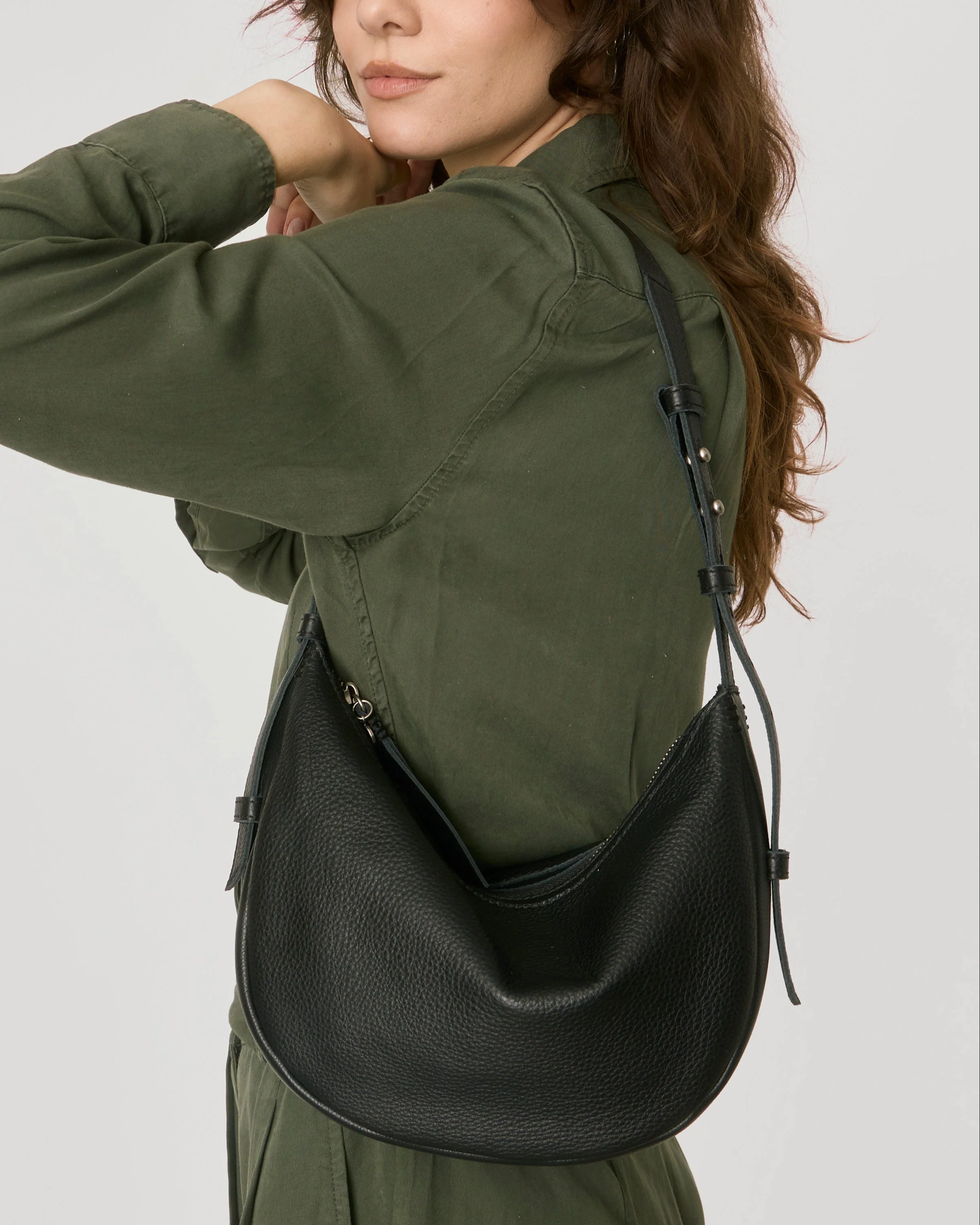Tess Shoulder Bag - Leather - Black - Mycitystee