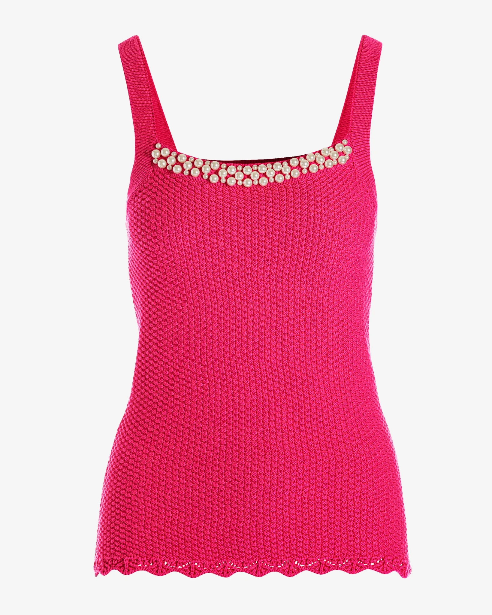 Pearl Trim Textured Sweater Tank Blossom - Mycitystee