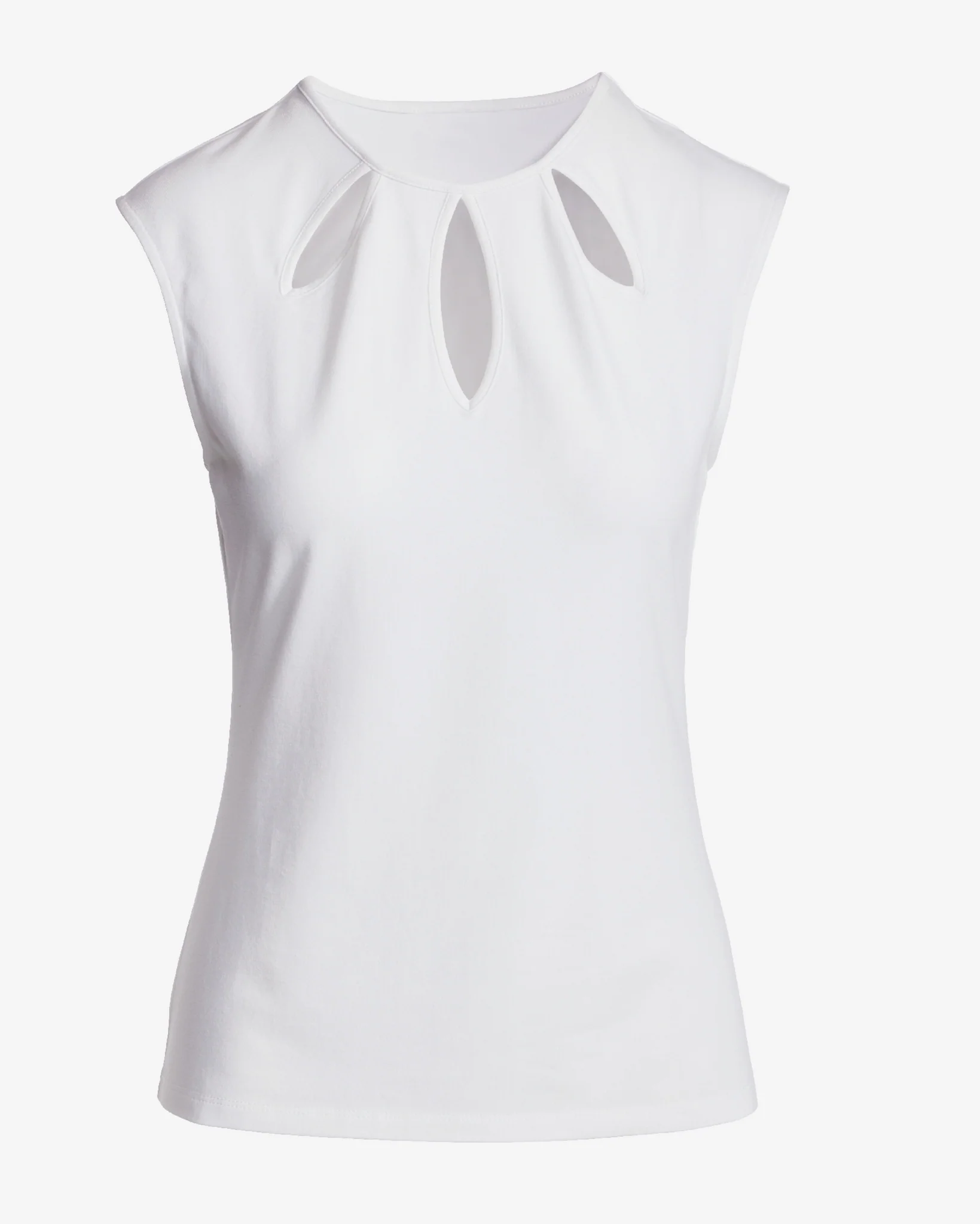 So Sexy Teardrop Cut Out Top Pure White - Mycitystee